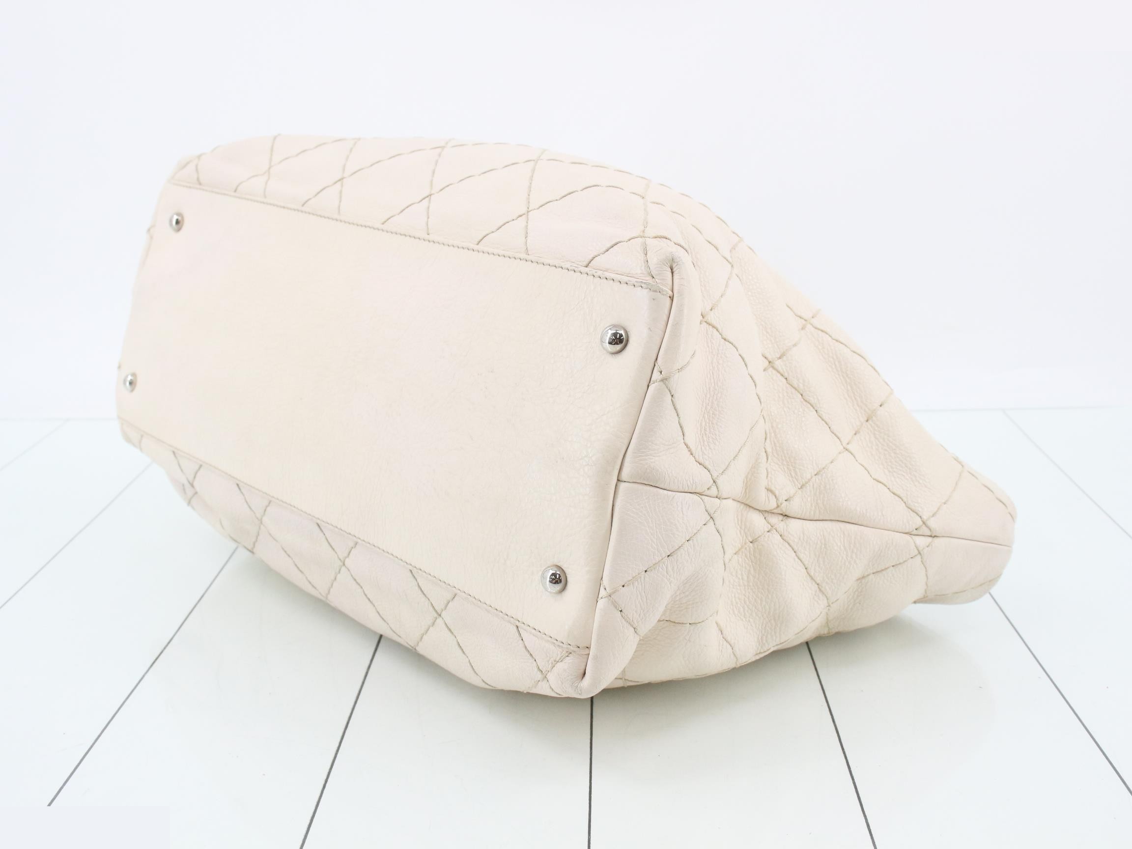 Tote bag, ivory, silver, lamb — view 6