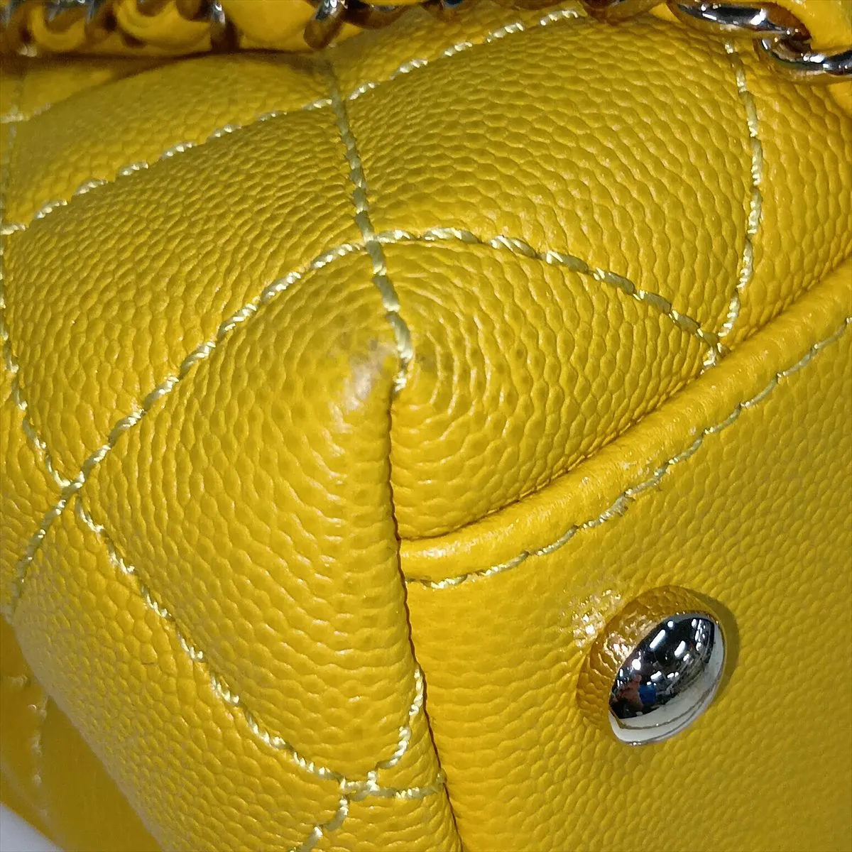 Coco Handle 19 XXS Caviar Skin 2-Way Handbag, Yellow, Gold Hardware, HX0X6UPE, Random Plate, AS2215 — view 15