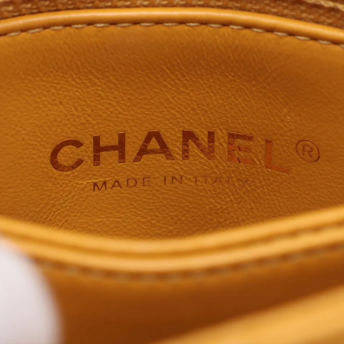 Coco Handle 19 XXS Caviar Skin 2-Way Handbag, Yellow, Gold Hardware, HX0X6UPE, Random Plate, AS2215 — view 9