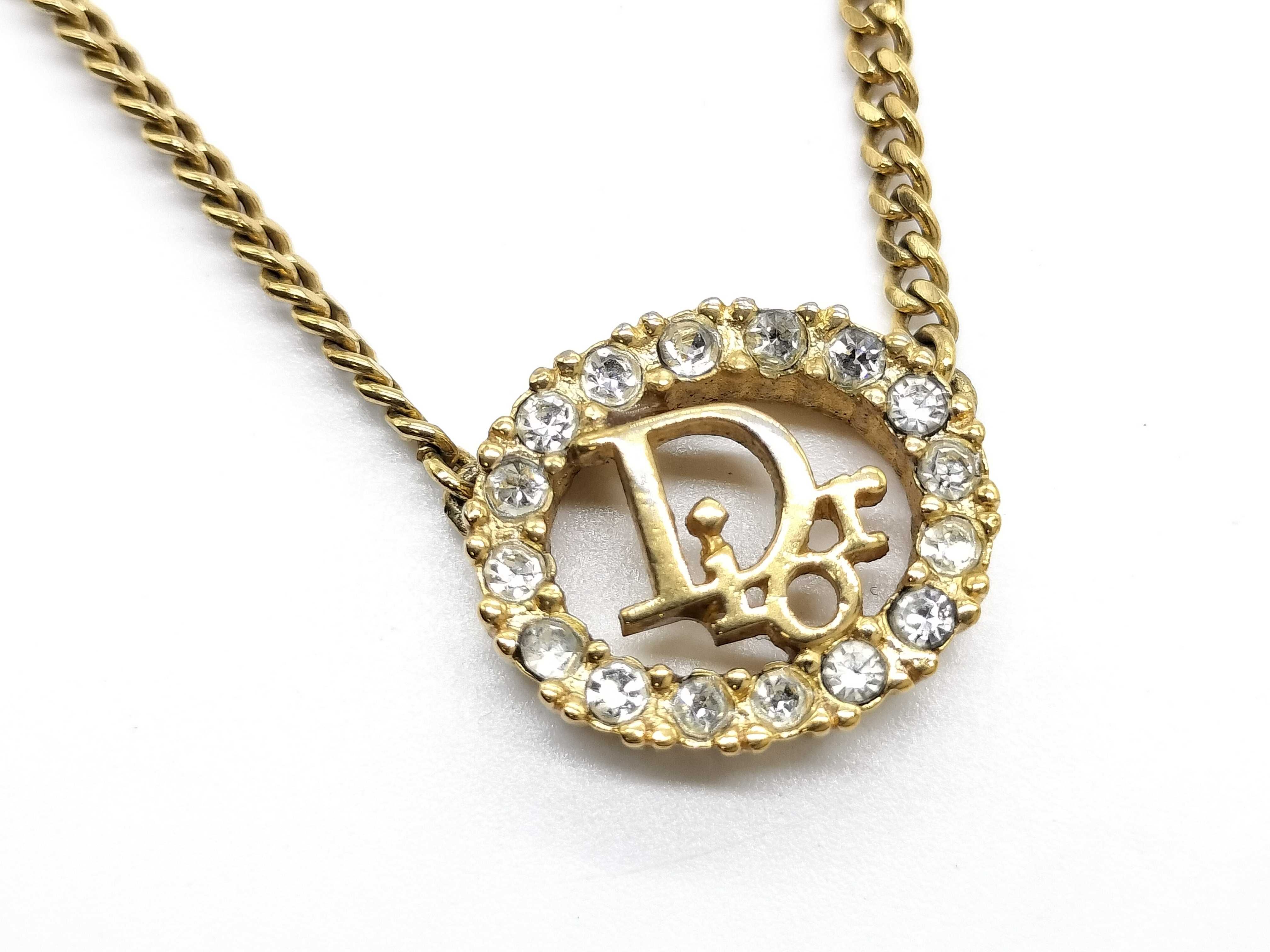 CD Logo Rhinestone Necklace — view 2
