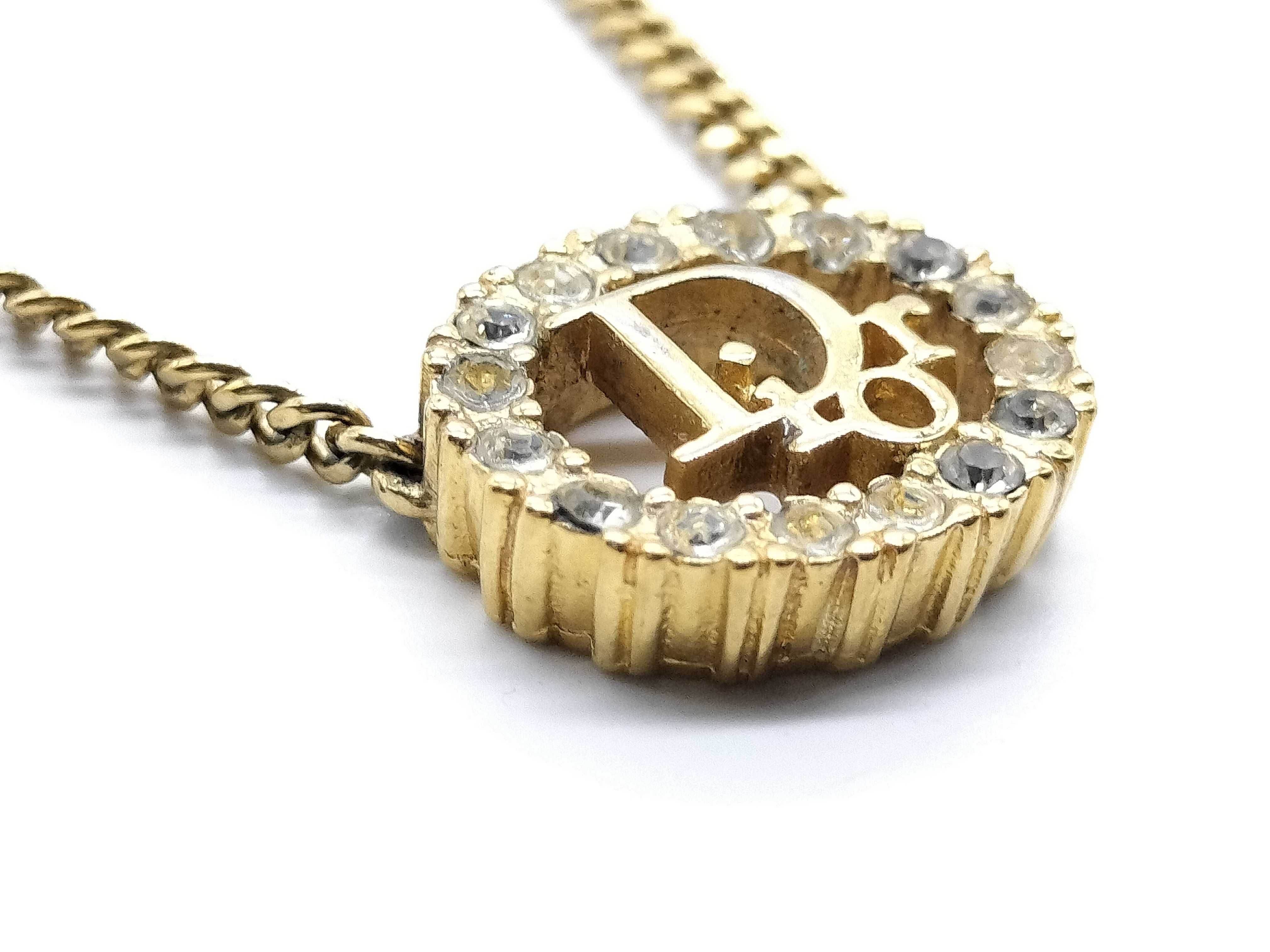 CD Logo Rhinestone Necklace — view 3