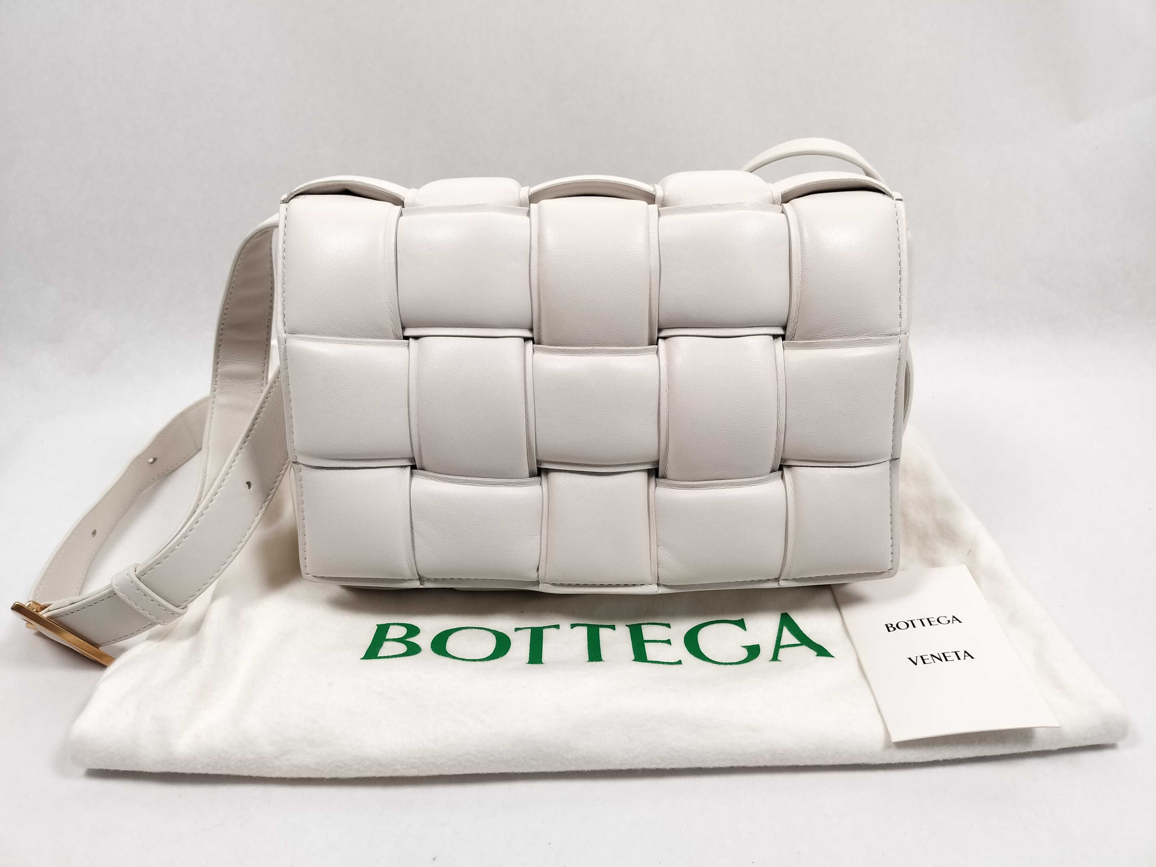 White Lambskin Cassette Shoulder Bag