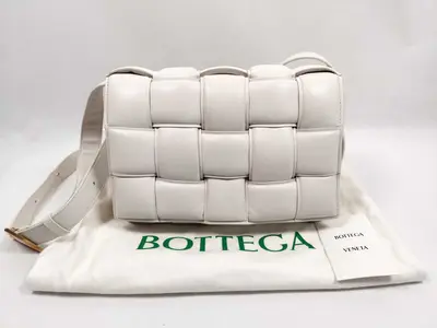 White Lambskin Cassette Shoulder Bag