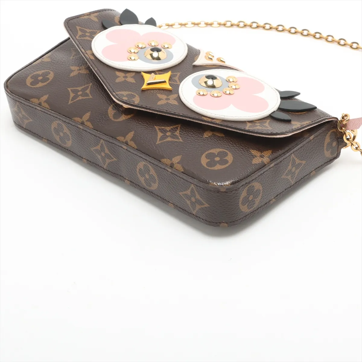 Monogram x Leather Pochette Felice M62415 TJ0167 Brown x Pink — view 3