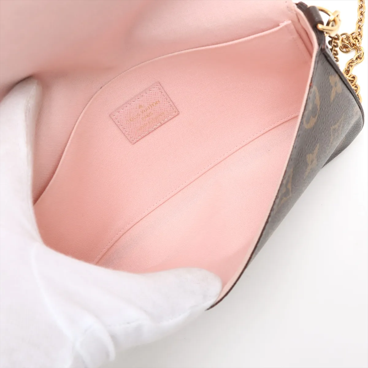 Monogram x Leather Pochette Felice M62415 TJ0167 Brown x Pink — view 6