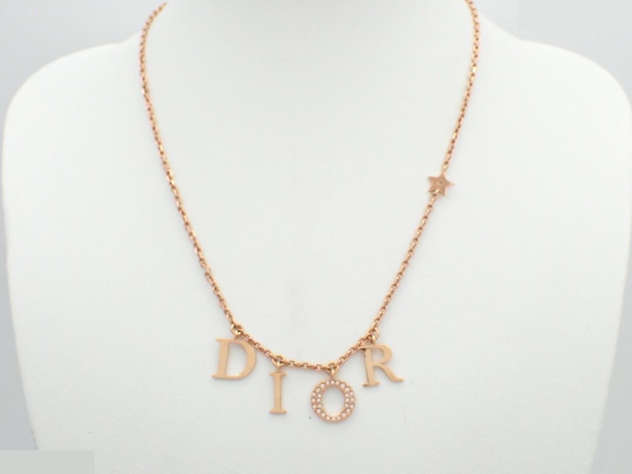 Logo rhinestone necklace, chain approximately 42cm — view 3