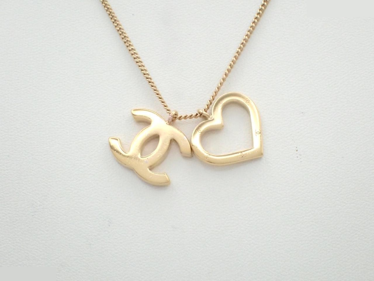 Necklace 04P Coco Mark Heart Gold Chain