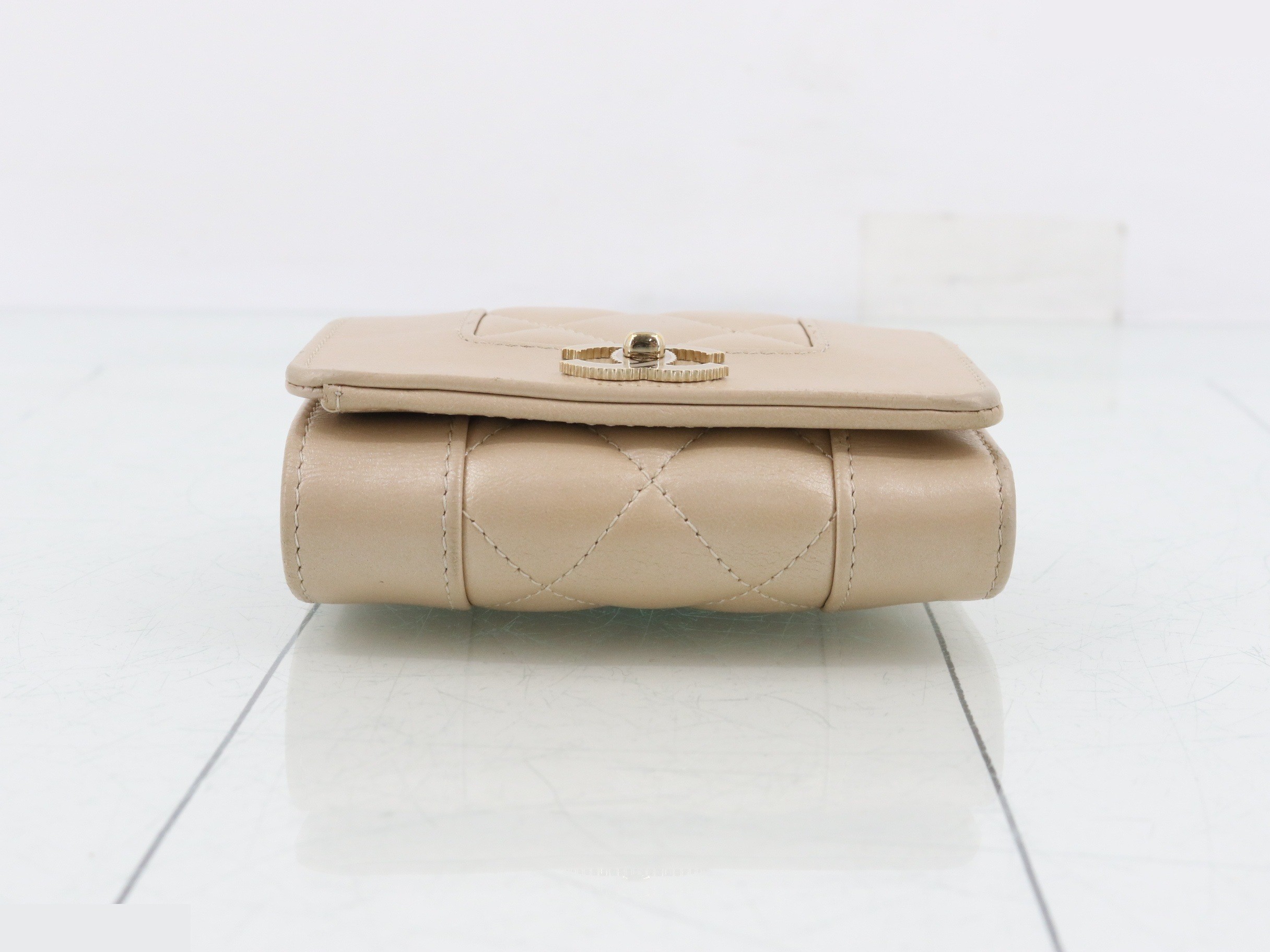 Mademoiselle Leather Tri-fold Wallet — view 3
