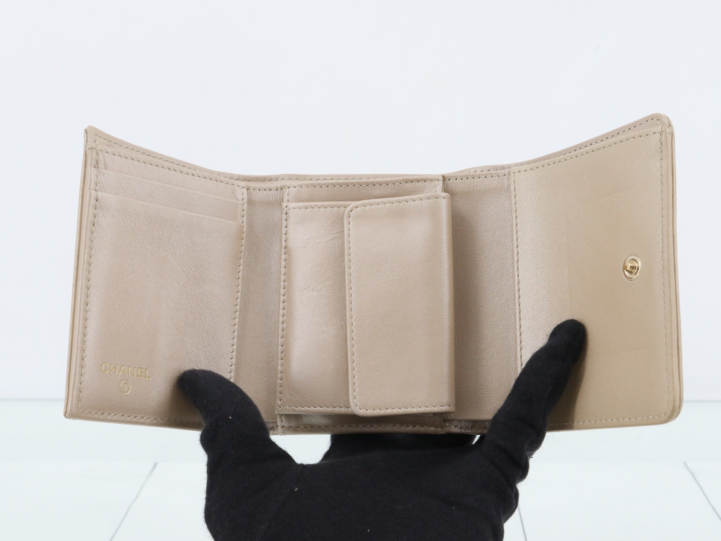 Mademoiselle Leather Tri-fold Wallet — view 4