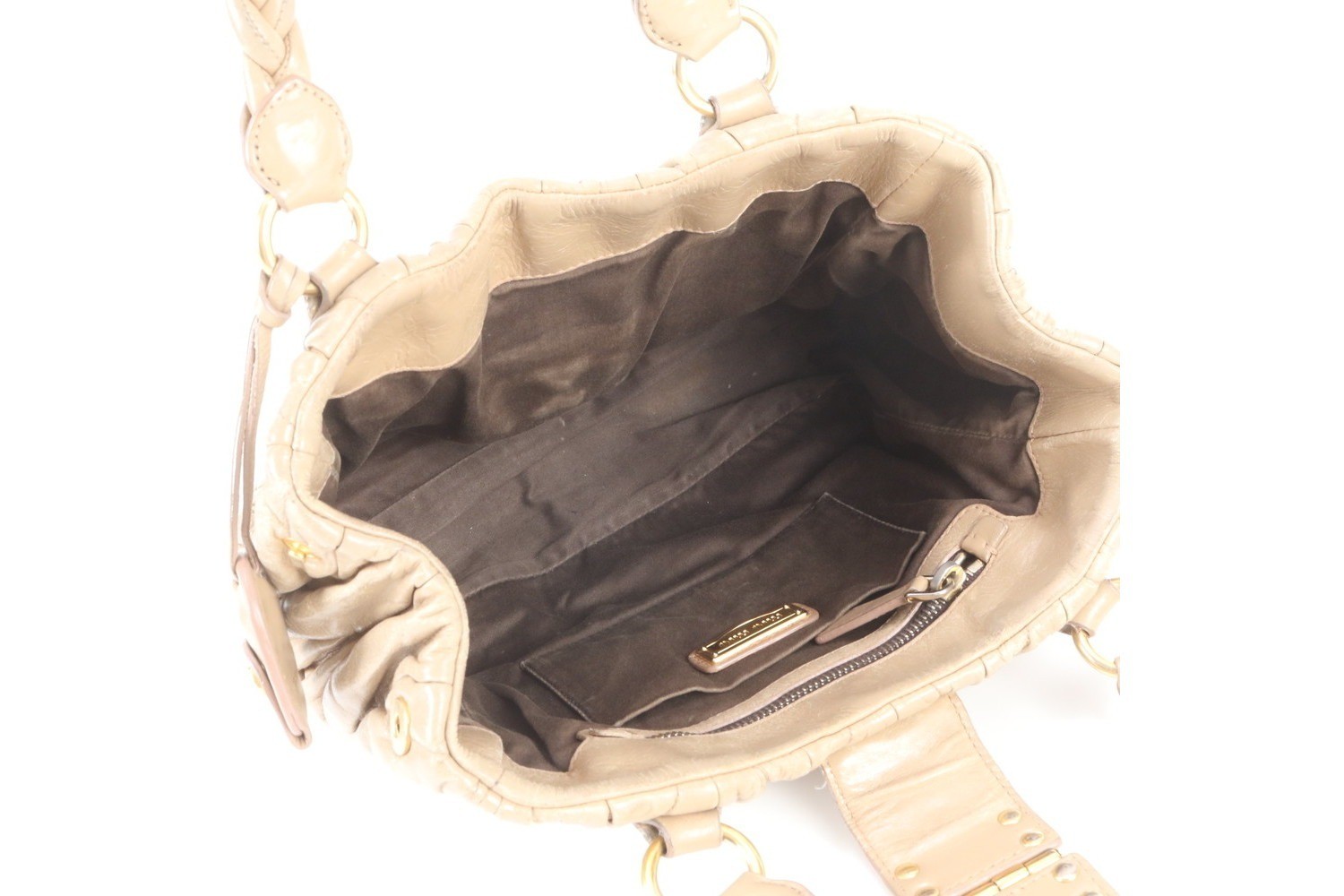 Matelassé Gathered Leather Tote Bag (Shoulder Bag) — view 7