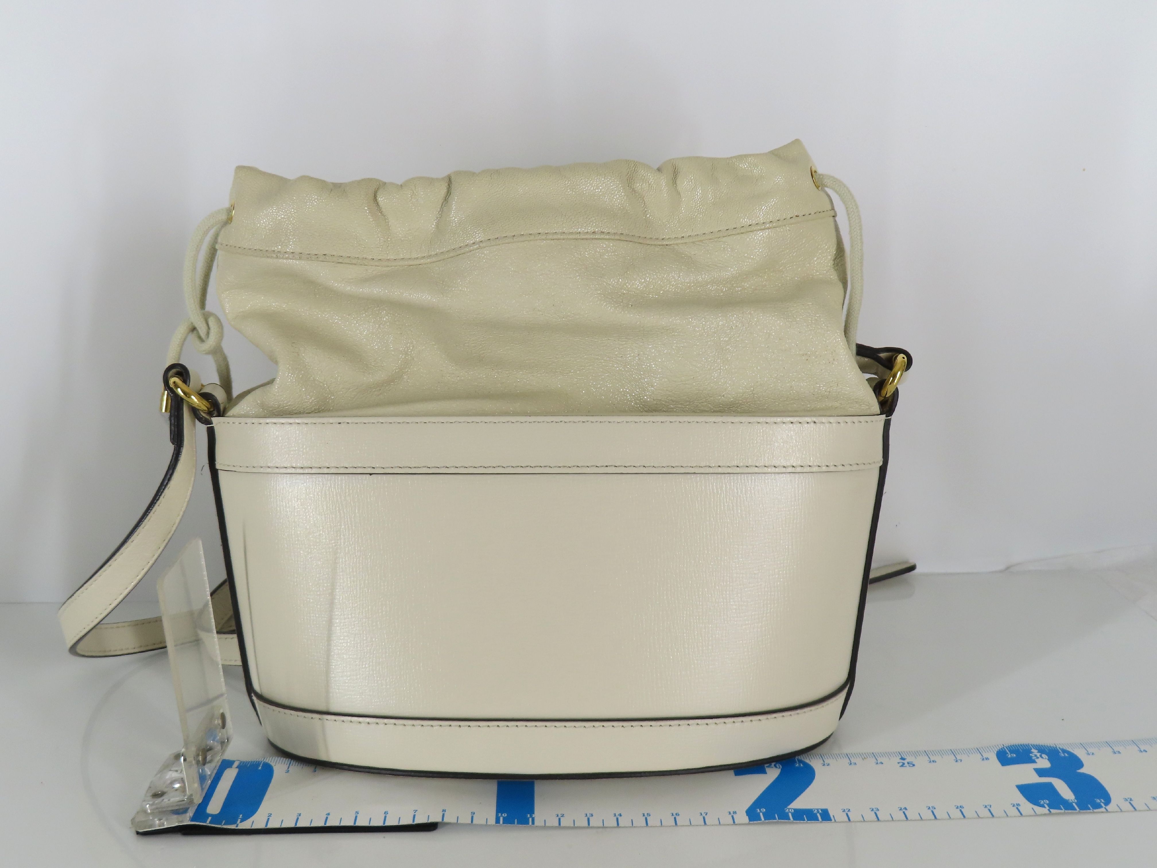 Horsebit 1955 Leather Shoulder Bag, White, 602118 (Shoulder Bag) — view 2