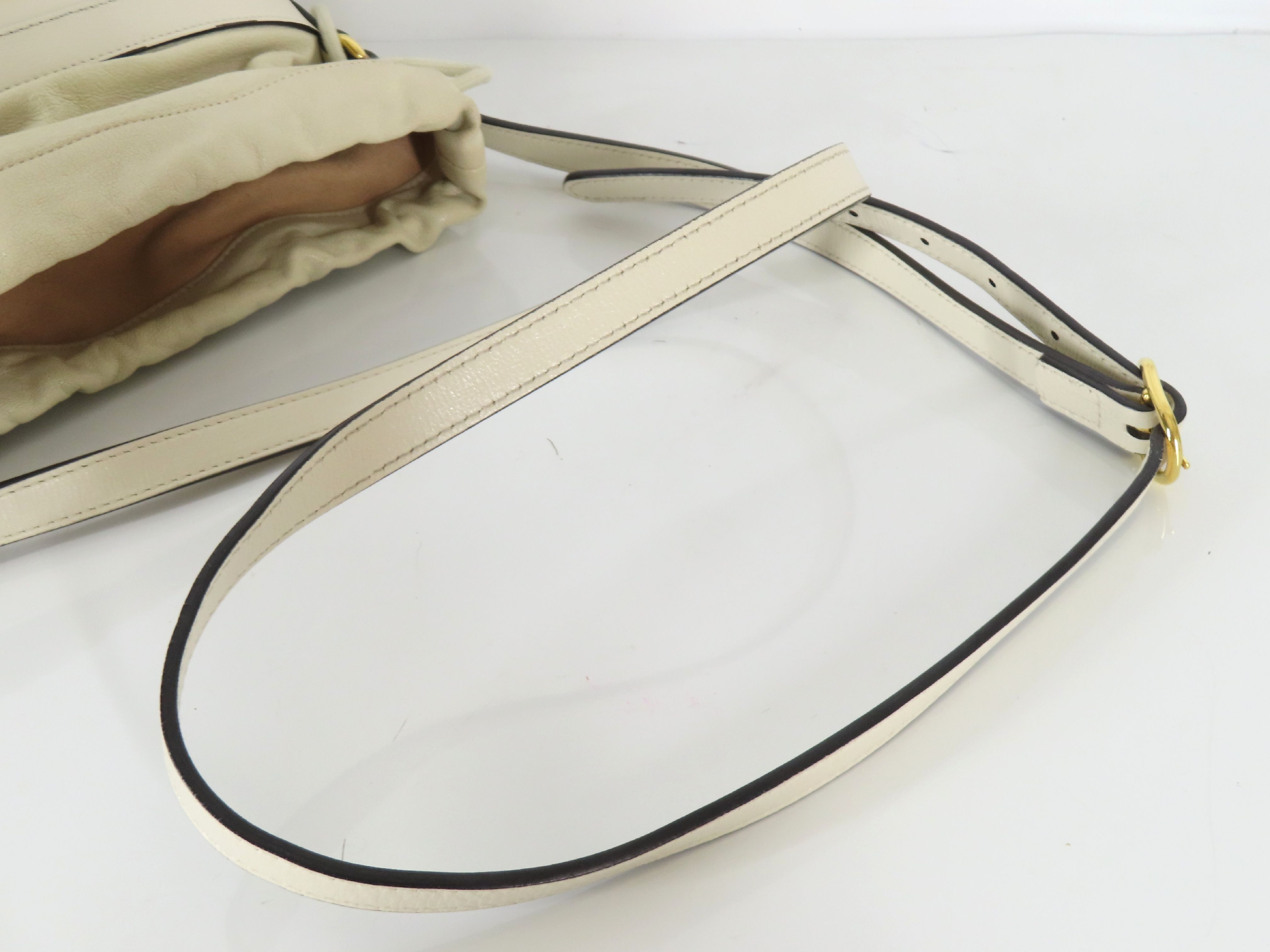 Horsebit 1955 Leather Shoulder Bag, White, 602118 (Shoulder Bag) — view 3