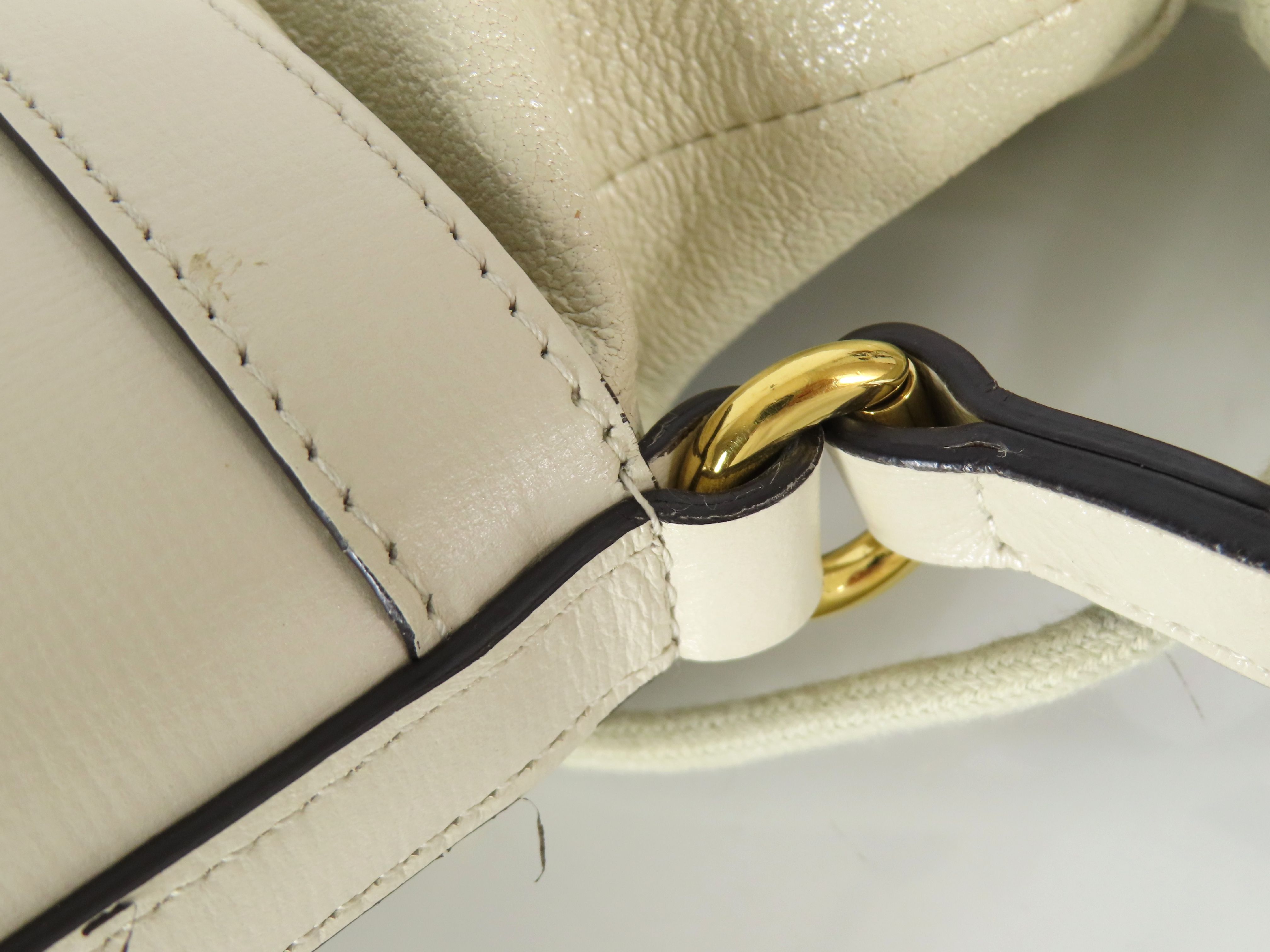 Horsebit 1955 Leather Shoulder Bag, White, 602118 (Shoulder Bag) — view 5