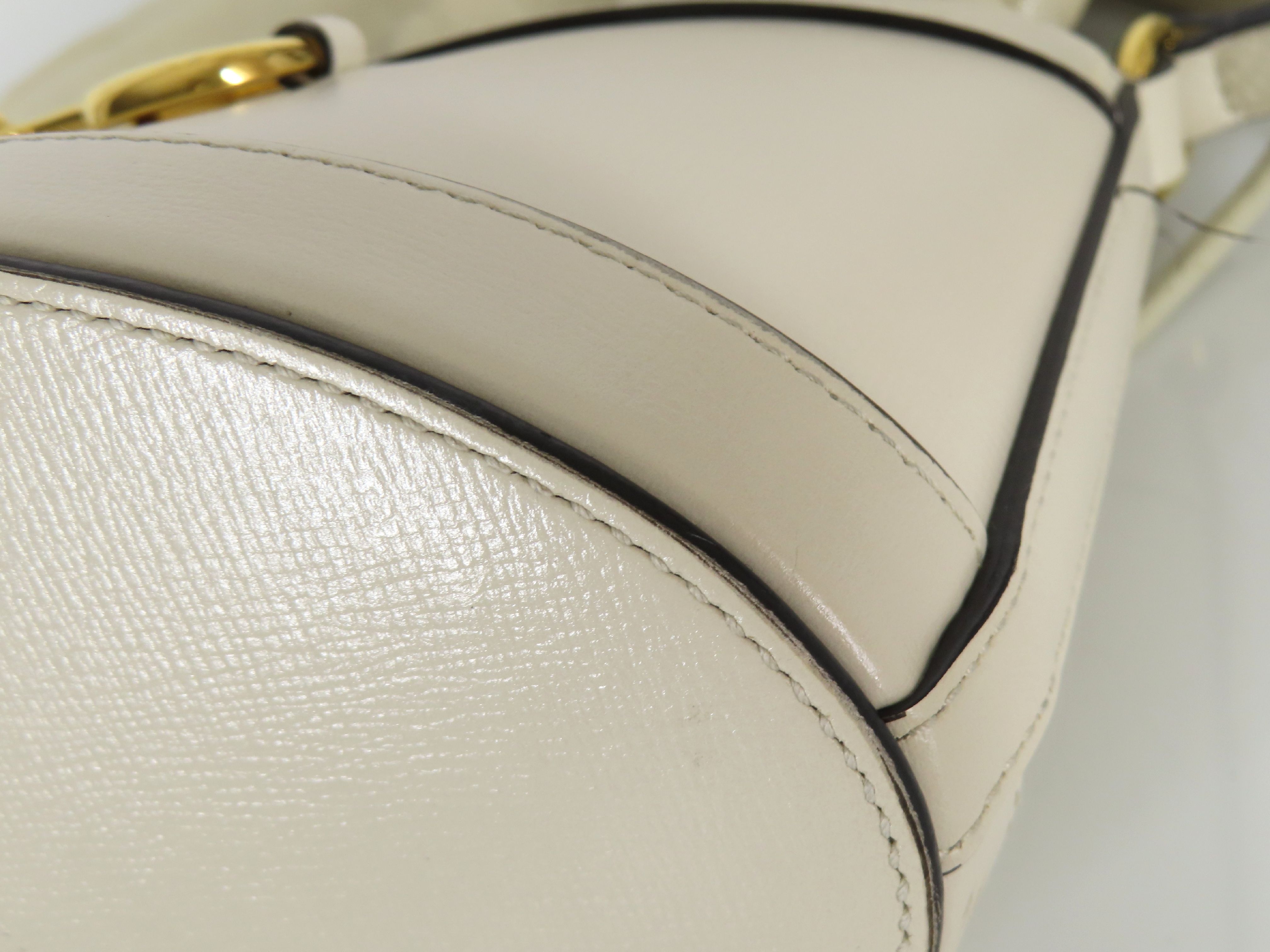 Horsebit 1955 Leather Shoulder Bag, White, 602118 (Shoulder Bag) — view 6
