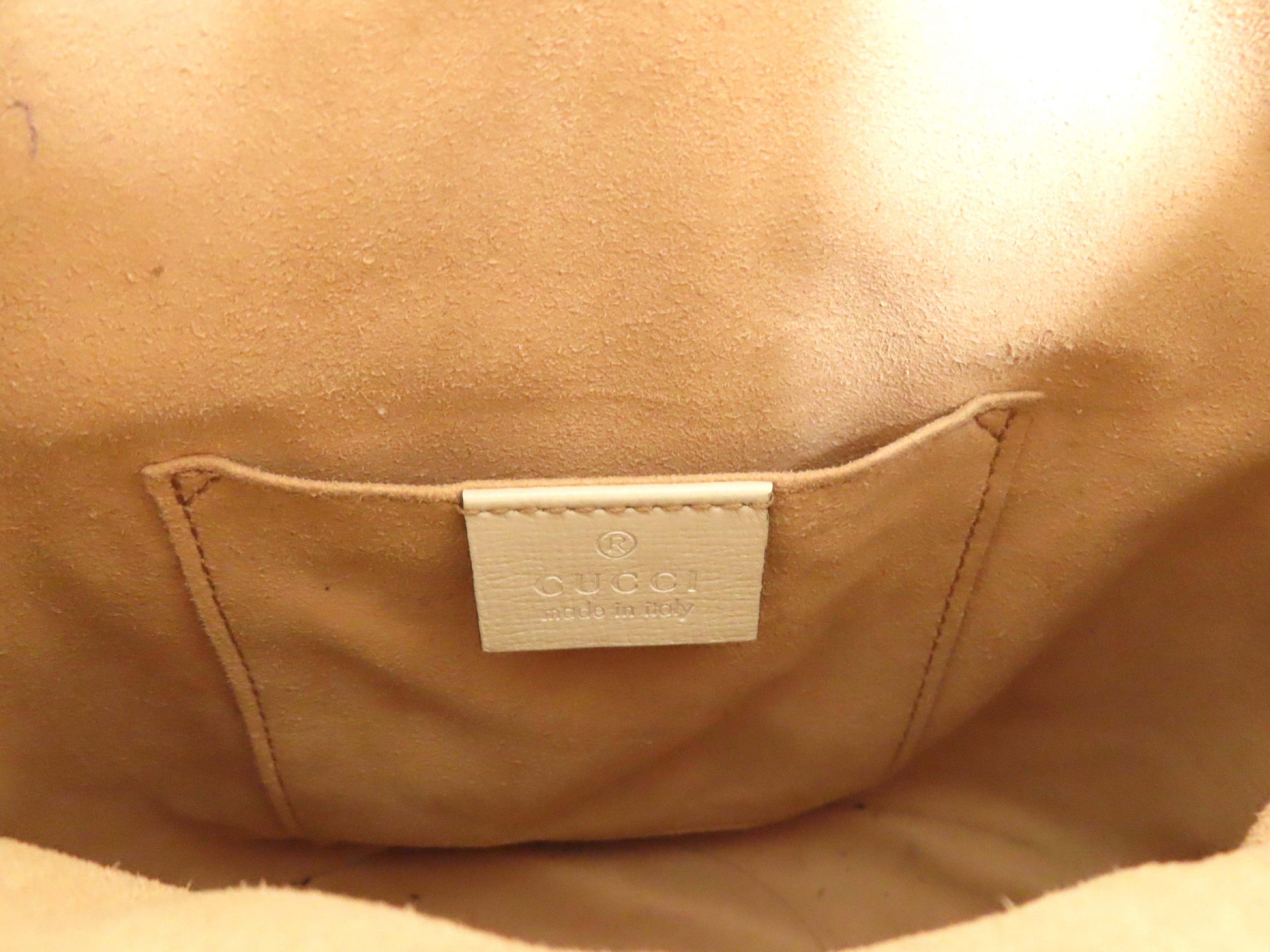 Horsebit 1955 Leather Shoulder Bag, White, 602118 (Shoulder Bag) — view 10