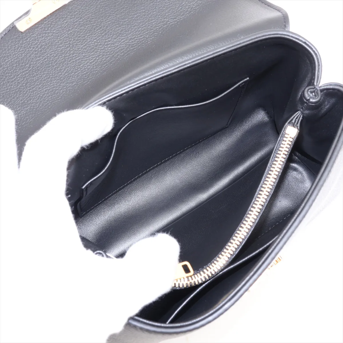 Triomphe Teen Nino Leather 2-Way Handbag, Black — view 11