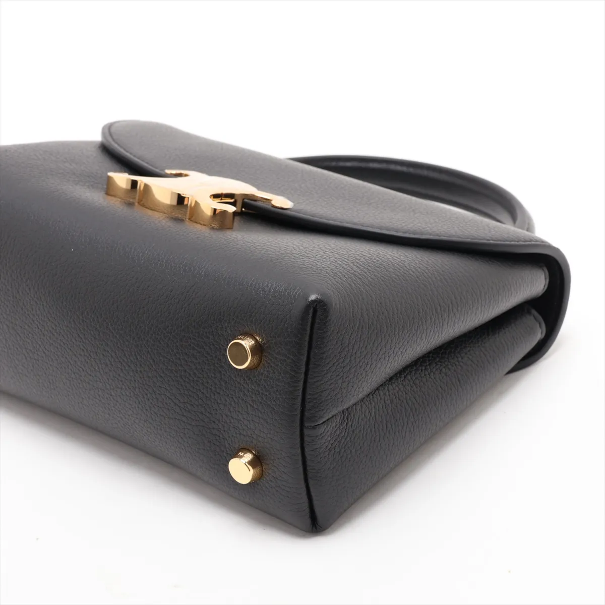 Triomphe Teen Nino Leather 2-Way Handbag, Black — view 3