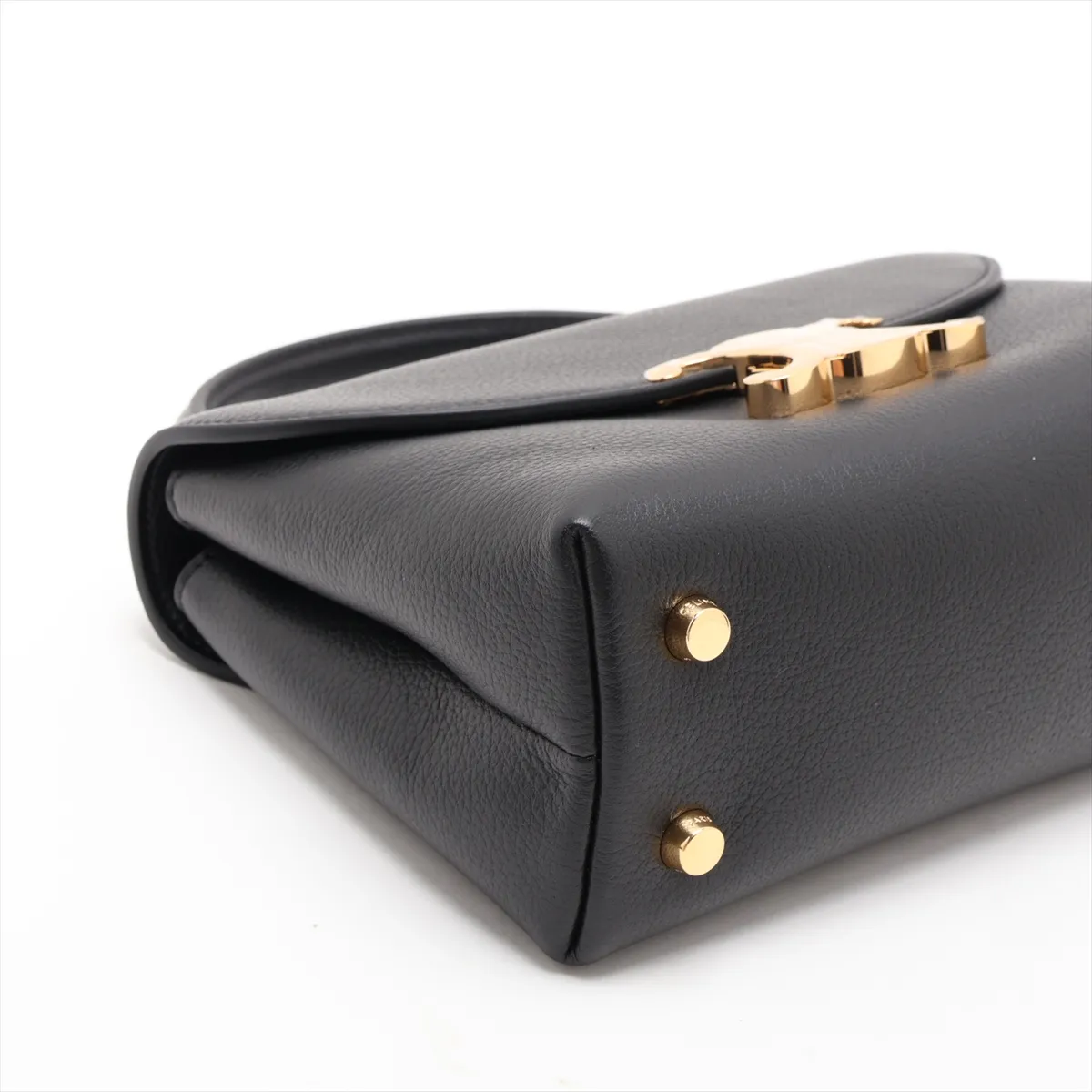 Triomphe Teen Nino Leather 2-Way Handbag, Black — view 4