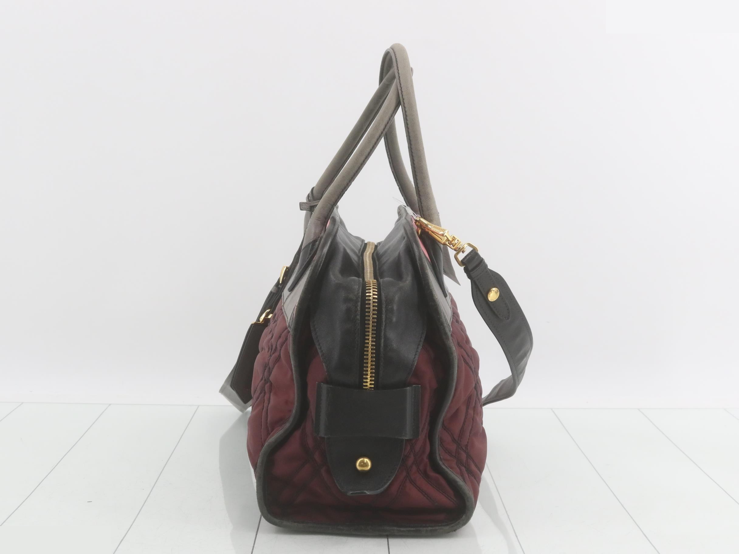 Nylon quilted 2-way bag, wine red — view 3
