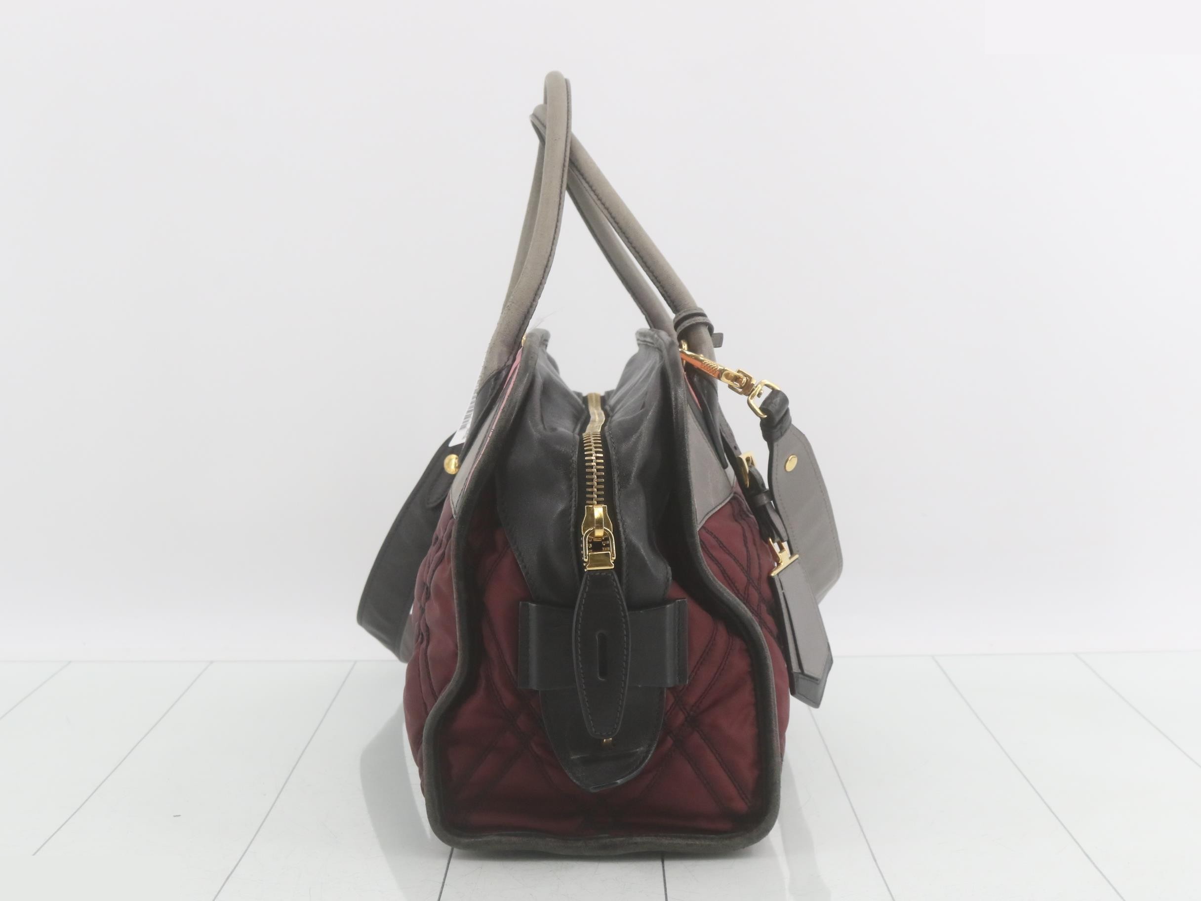 Nylon quilted 2-way bag, wine red — view 4