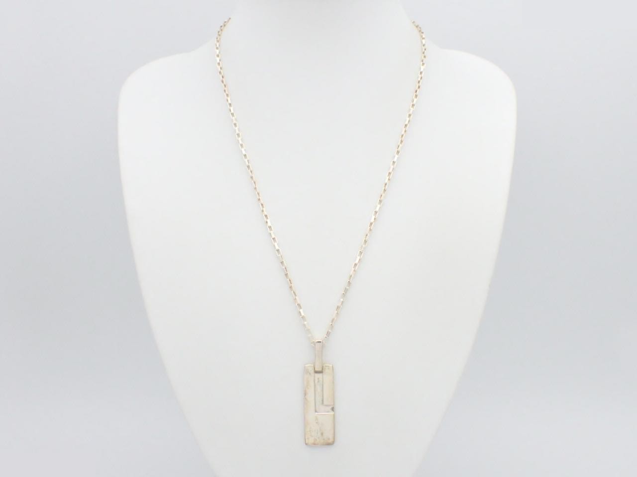 925/16.2g G logo plate necklace, chain approximately 48cm — view 3