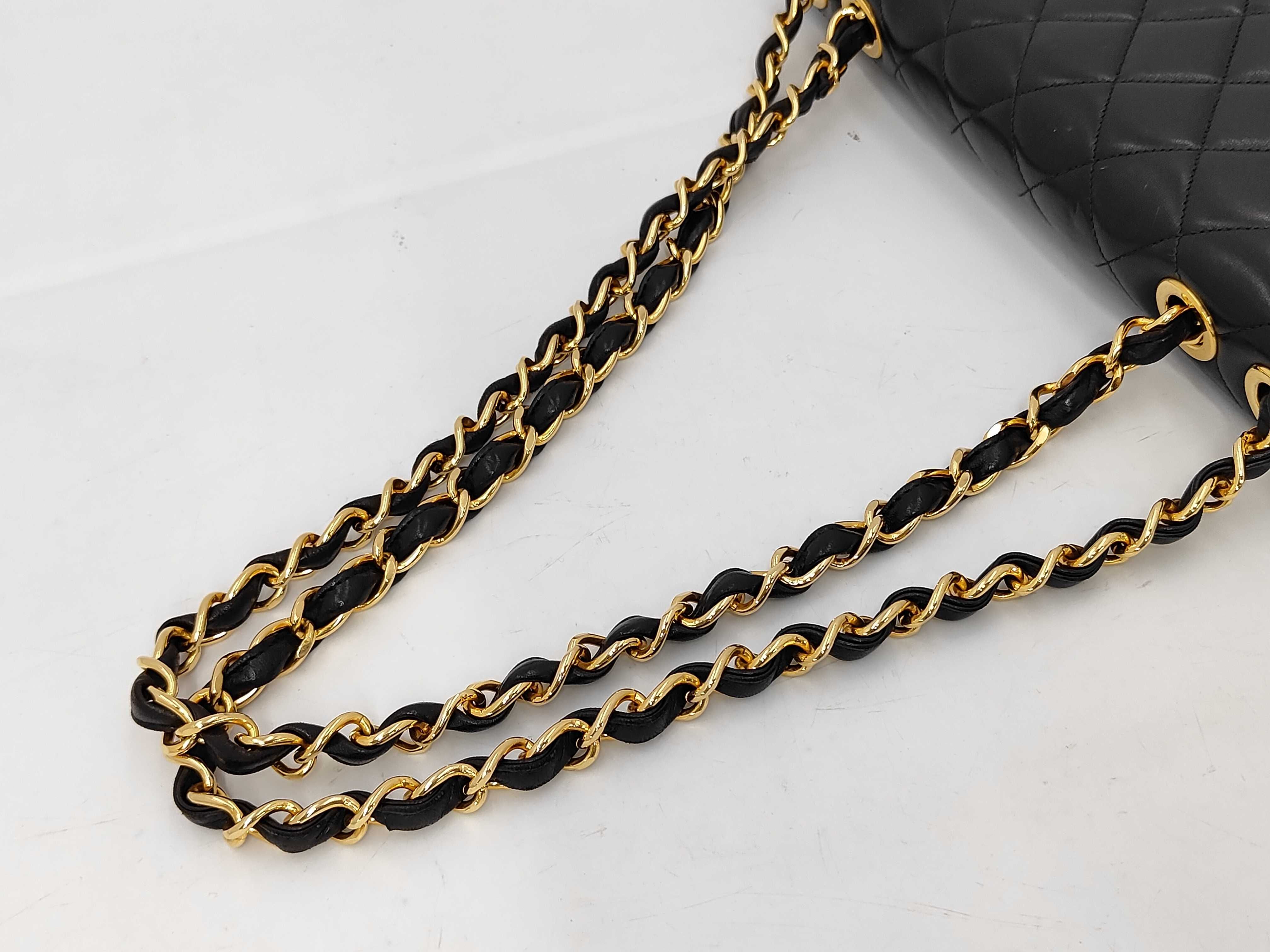 Matelassé Lambskin Double Chain Shoulder Bag, Black, Series 3, Item Number 3682357 — view 5