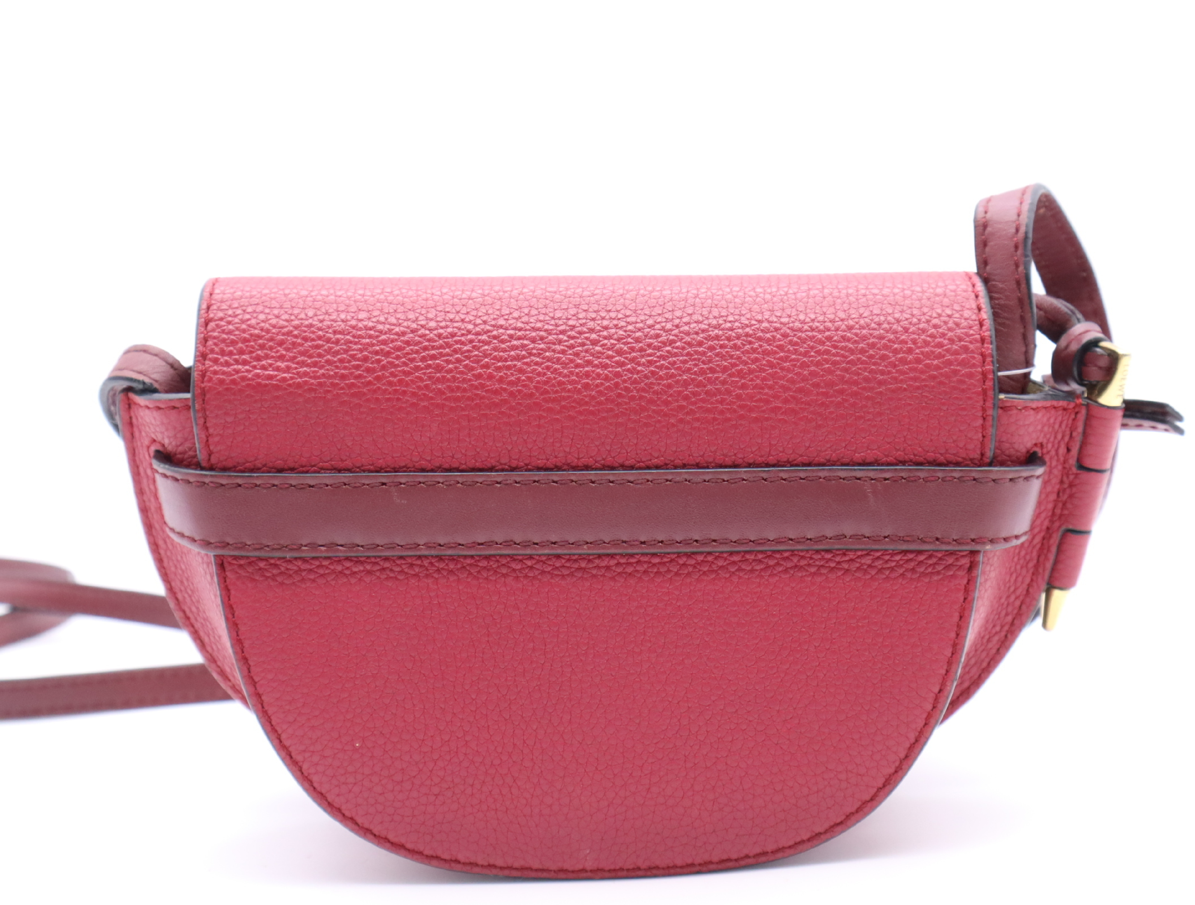 Leather Gate Bag Mini Wine Red Shoulder Bag — view 2