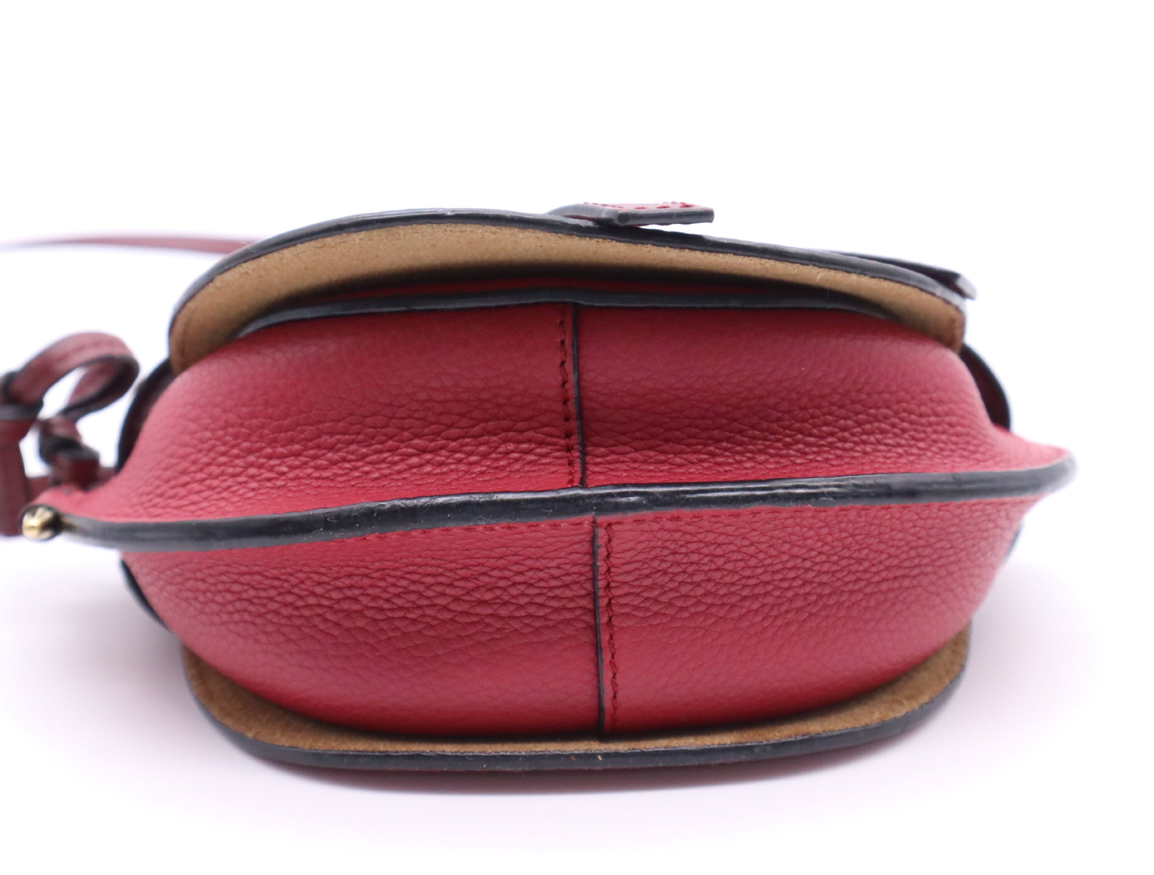 Leather Gate Bag Mini Wine Red Shoulder Bag — view 4