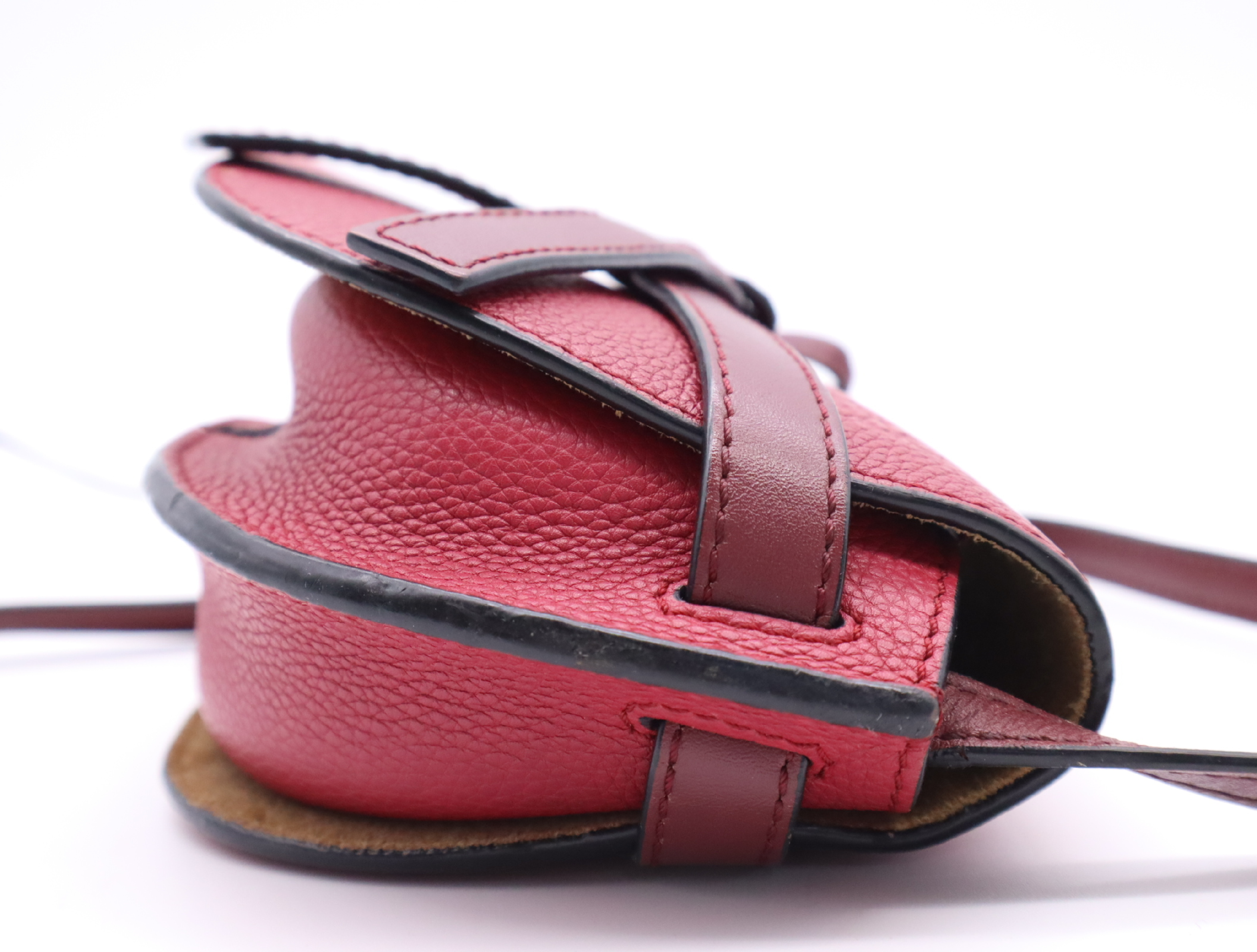 Leather Gate Bag Mini Wine Red Shoulder Bag — view 5