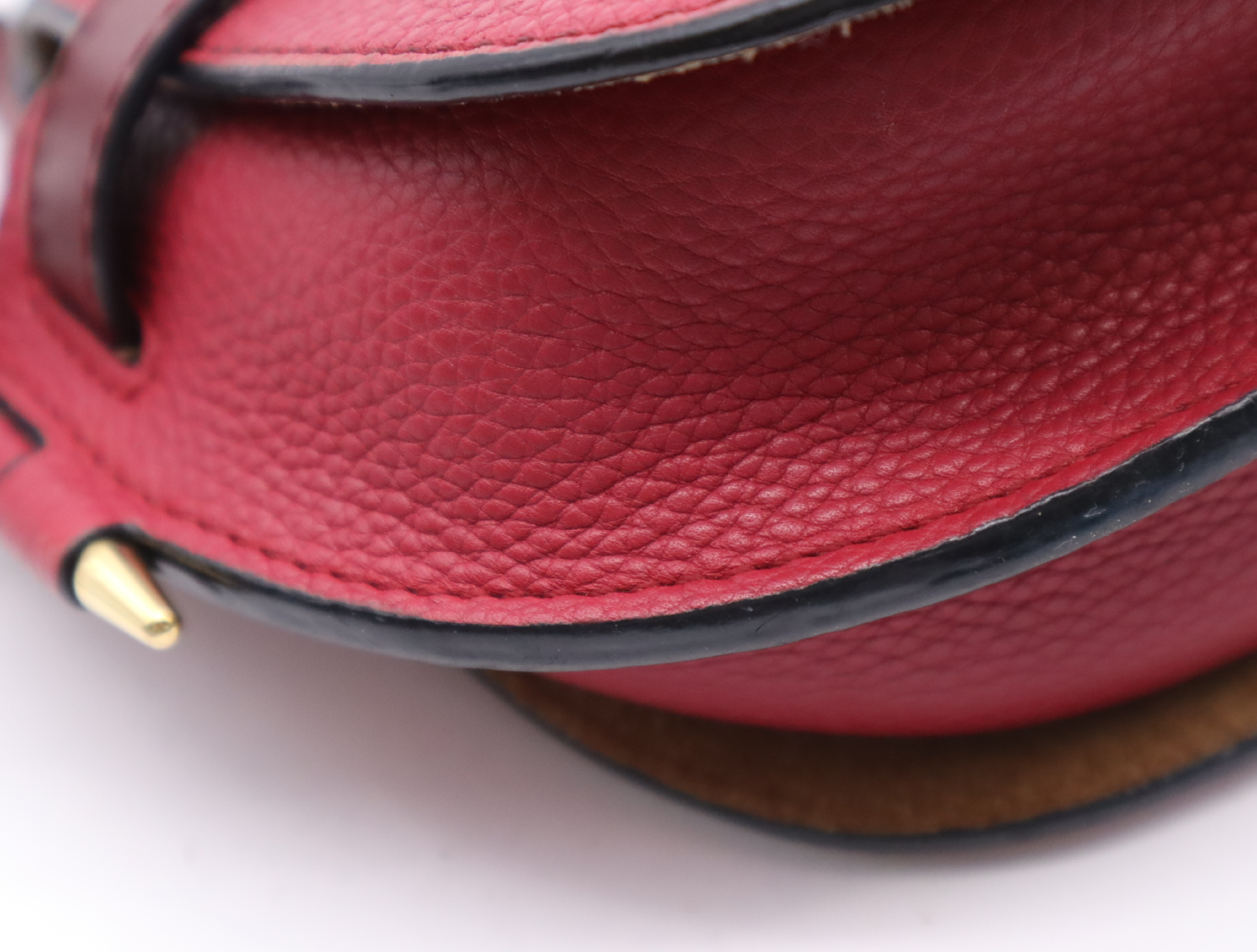 Leather Gate Bag Mini Wine Red Shoulder Bag — view 6