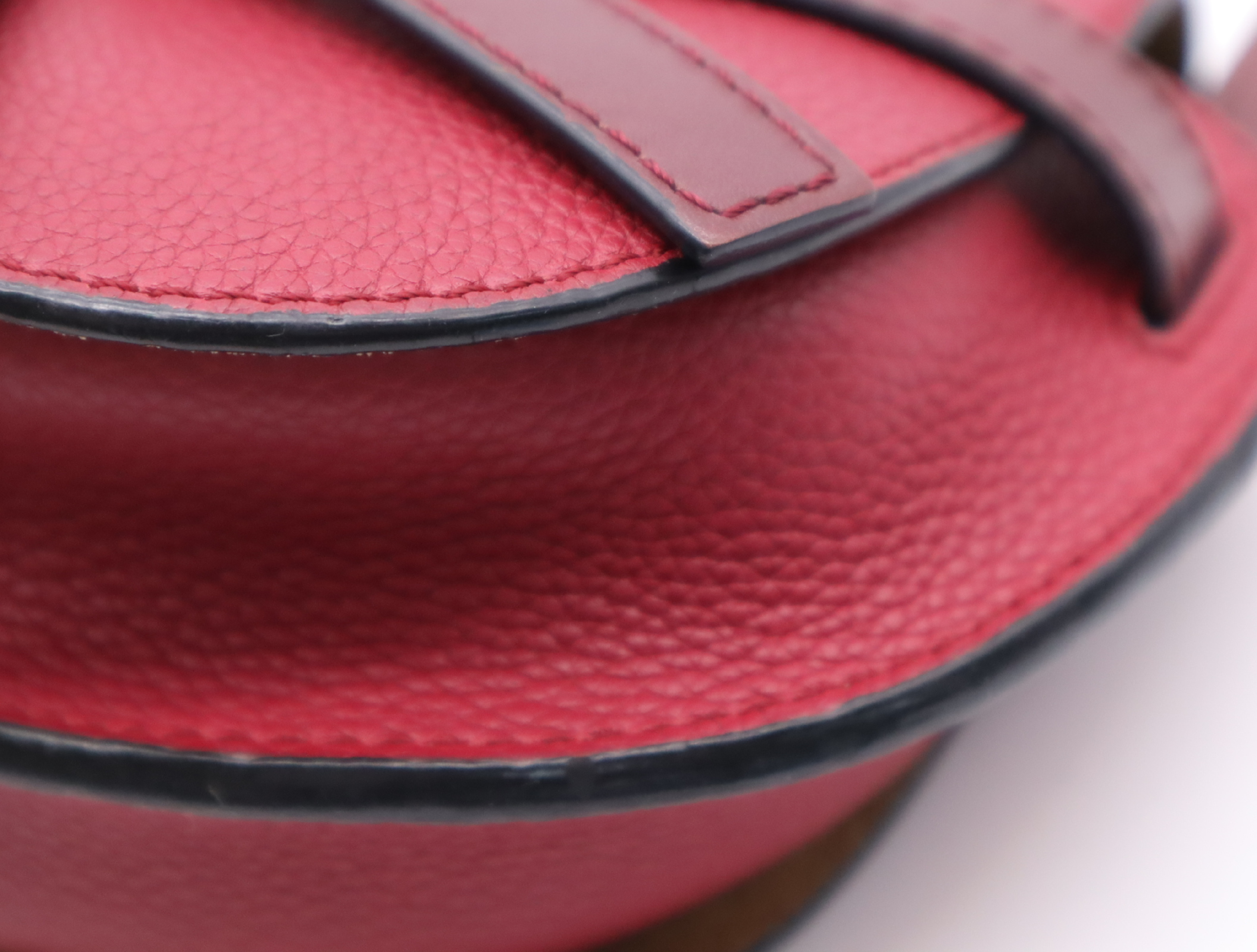 Leather Gate Bag Mini Wine Red Shoulder Bag — view 7