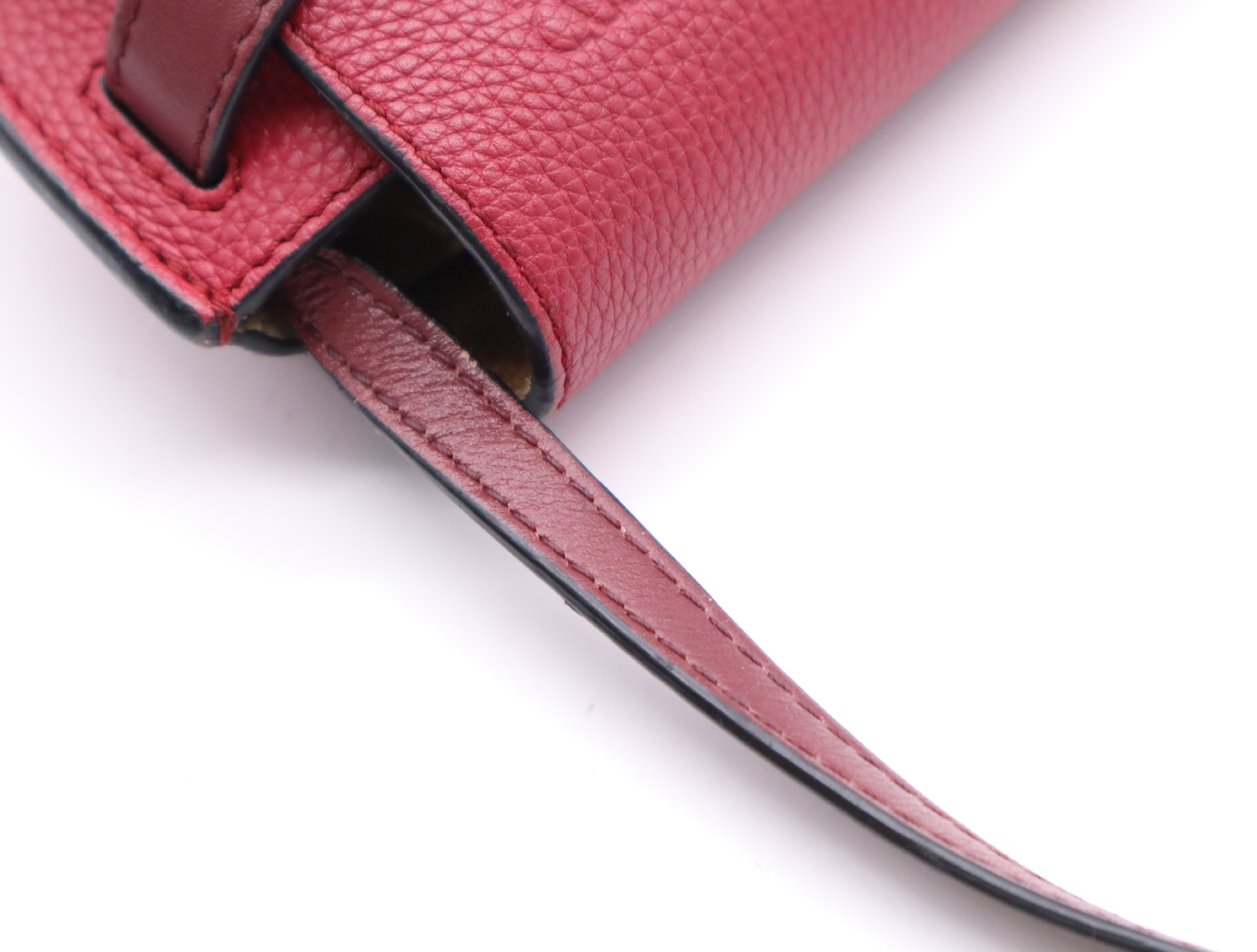 Leather Gate Bag Mini Wine Red Shoulder Bag — view 8