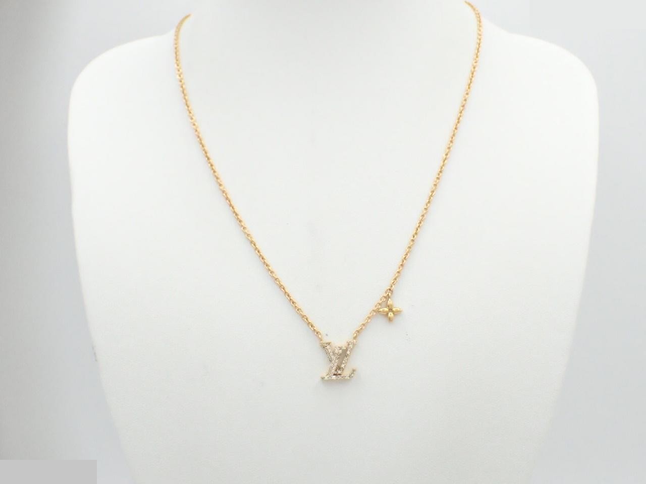 M00596 Collier LV Iconic Necklace, Rhinestone, Gold — view 3