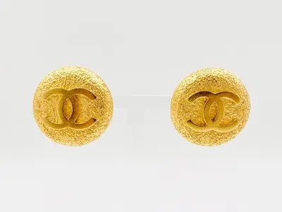 Coco Mark Round Earrings 95A Gold Earrings