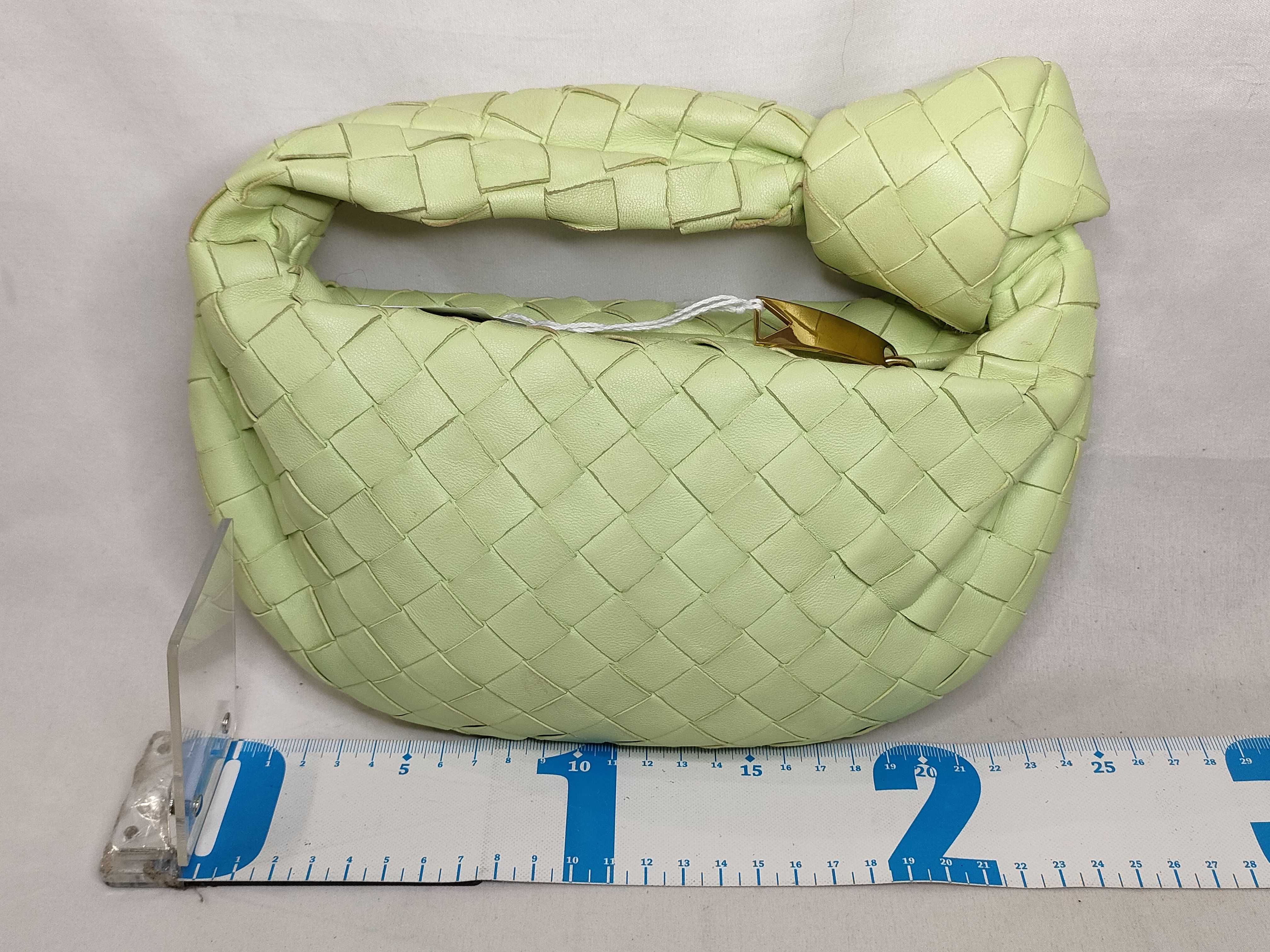 Intrecciato DU- Intrecciato Mini Jodie Leather Handbag Green — view 2
