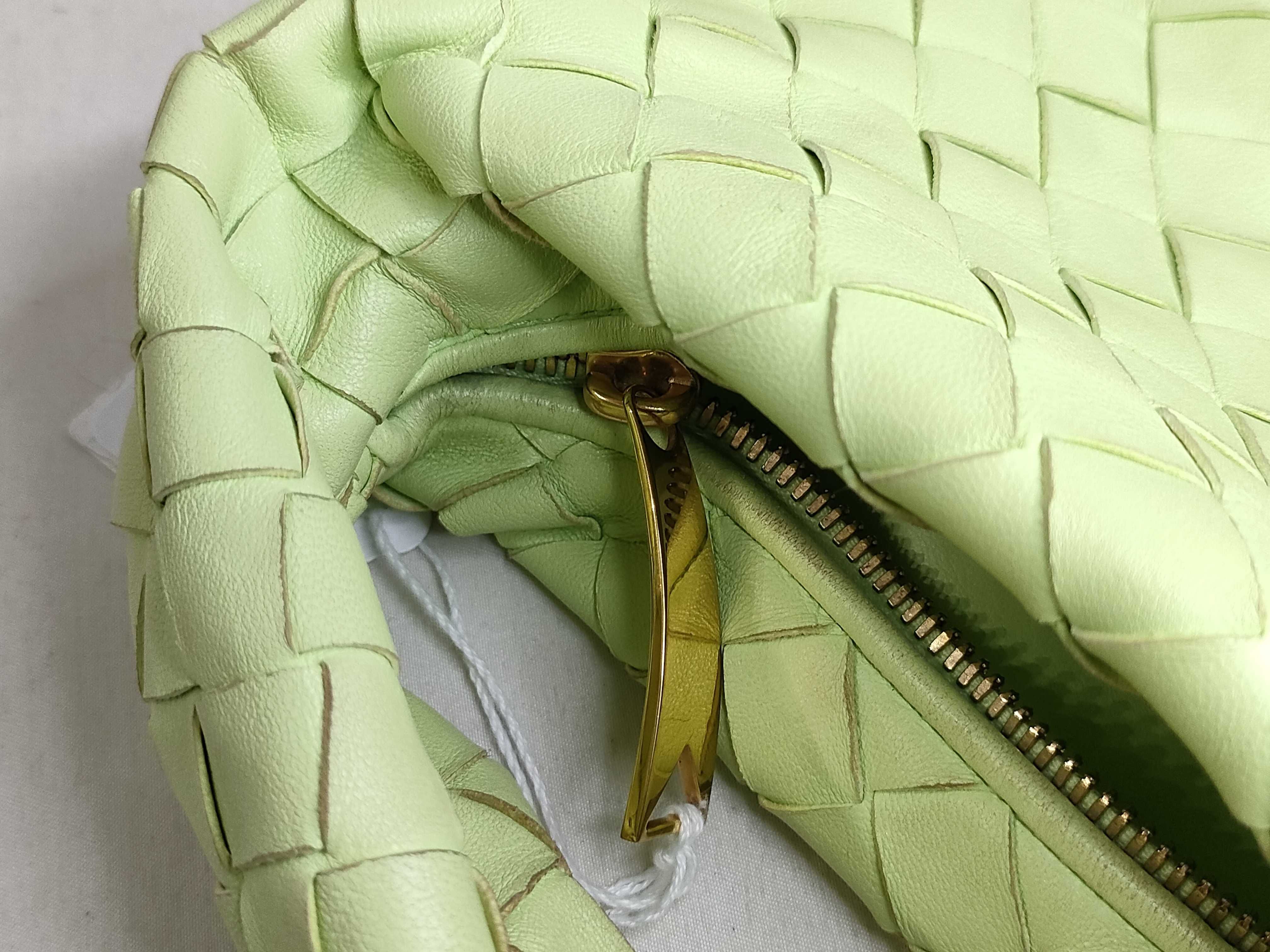 Intrecciato DU- Intrecciato Mini Jodie Leather Handbag Green — view 12