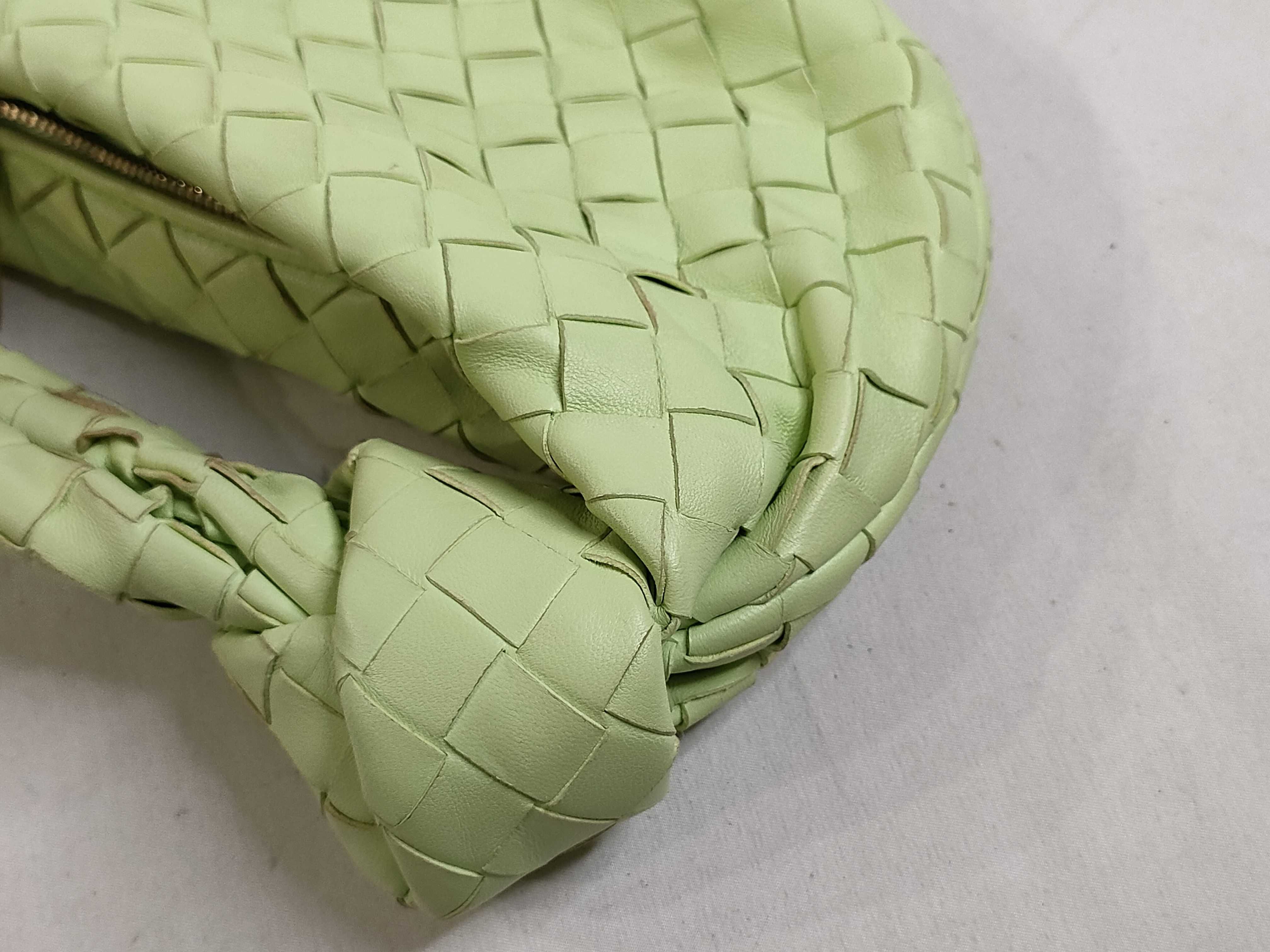 Intrecciato DU- Intrecciato Mini Jodie Leather Handbag Green — view 13