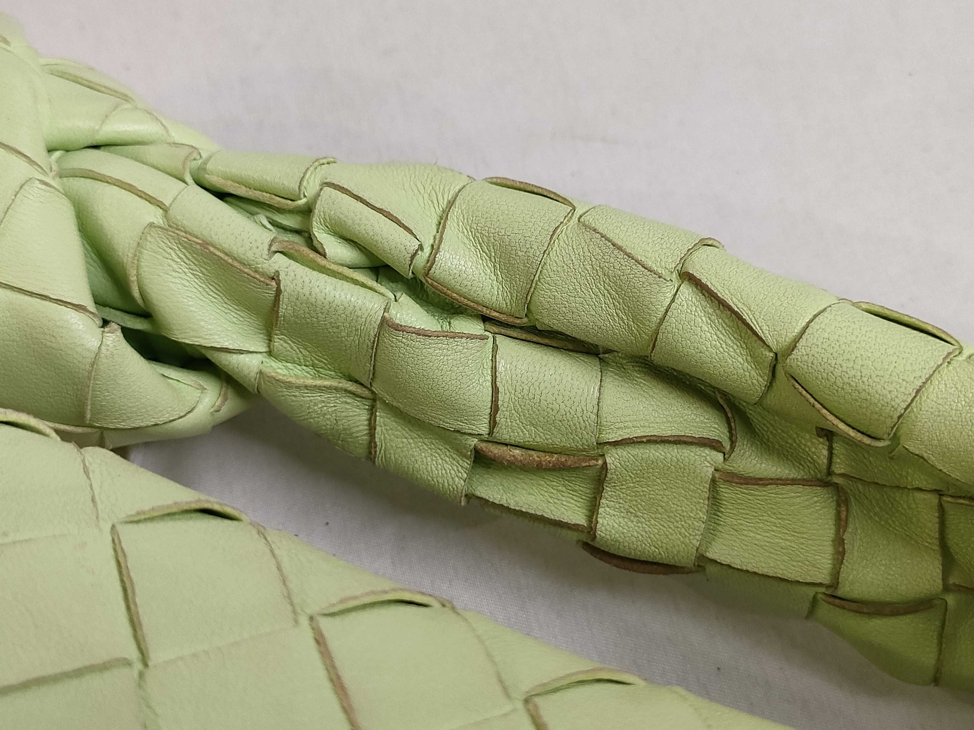 Intrecciato DU- Intrecciato Mini Jodie Leather Handbag Green — view 4