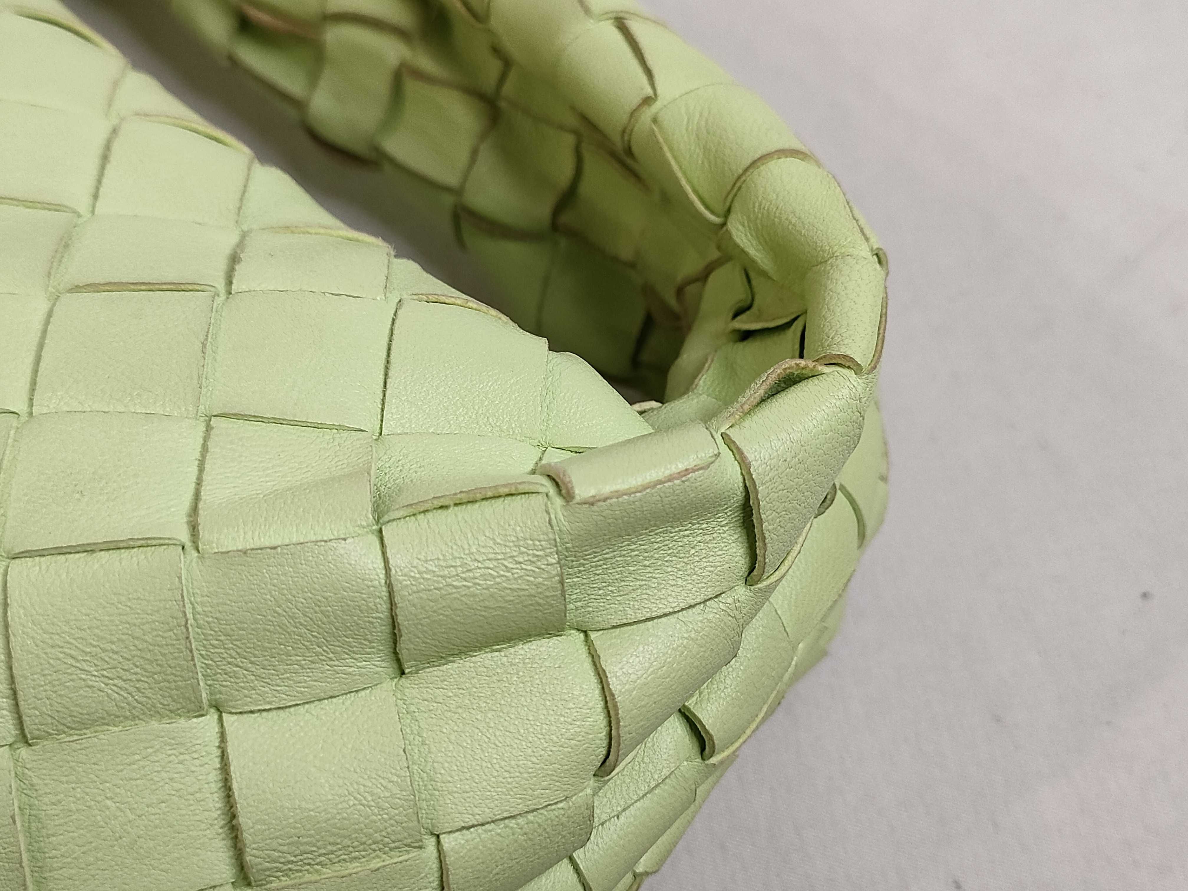 Intrecciato DU- Intrecciato Mini Jodie Leather Handbag Green — view 5