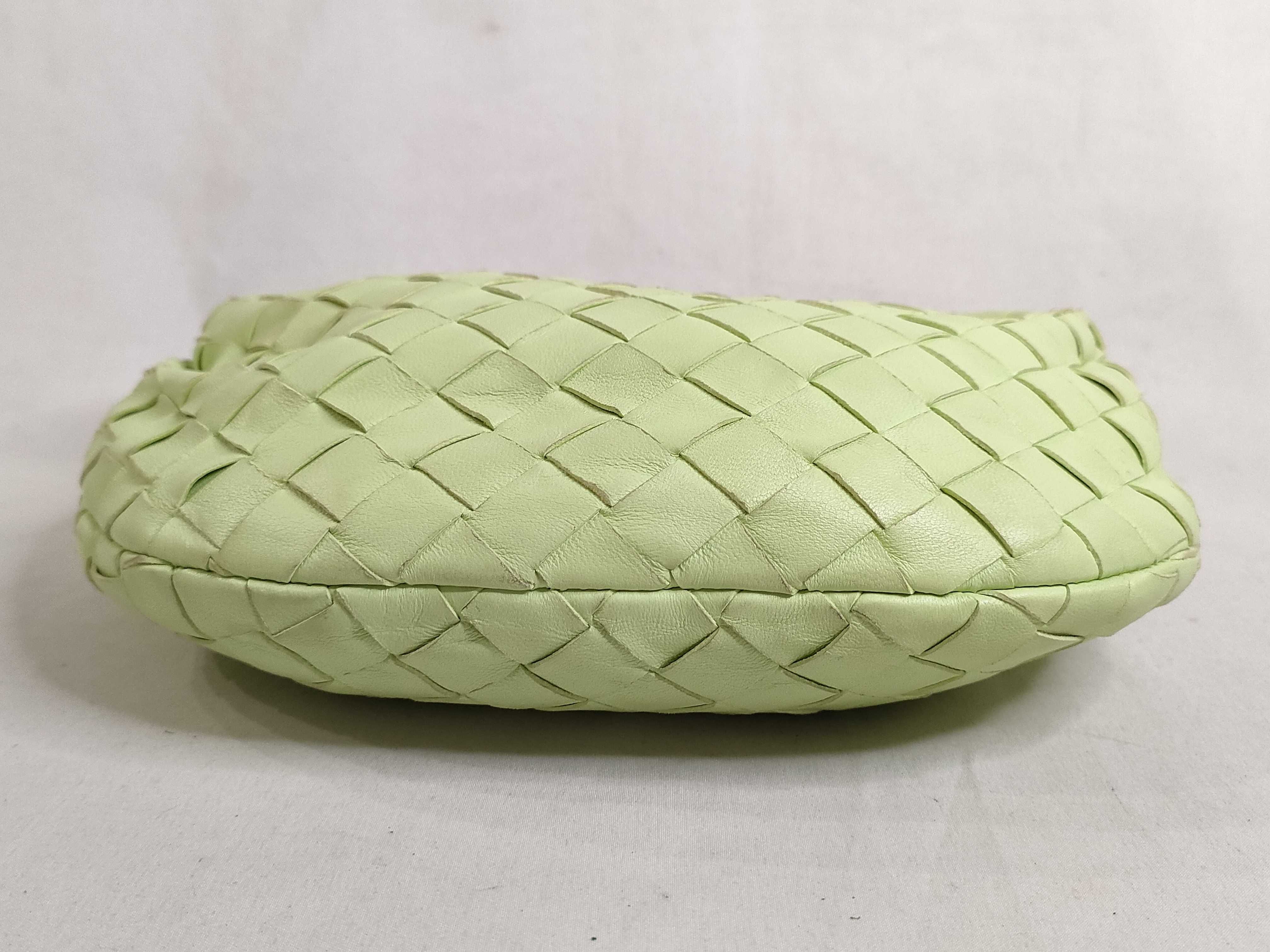 Intrecciato DU- Intrecciato Mini Jodie Leather Handbag Green — view 7