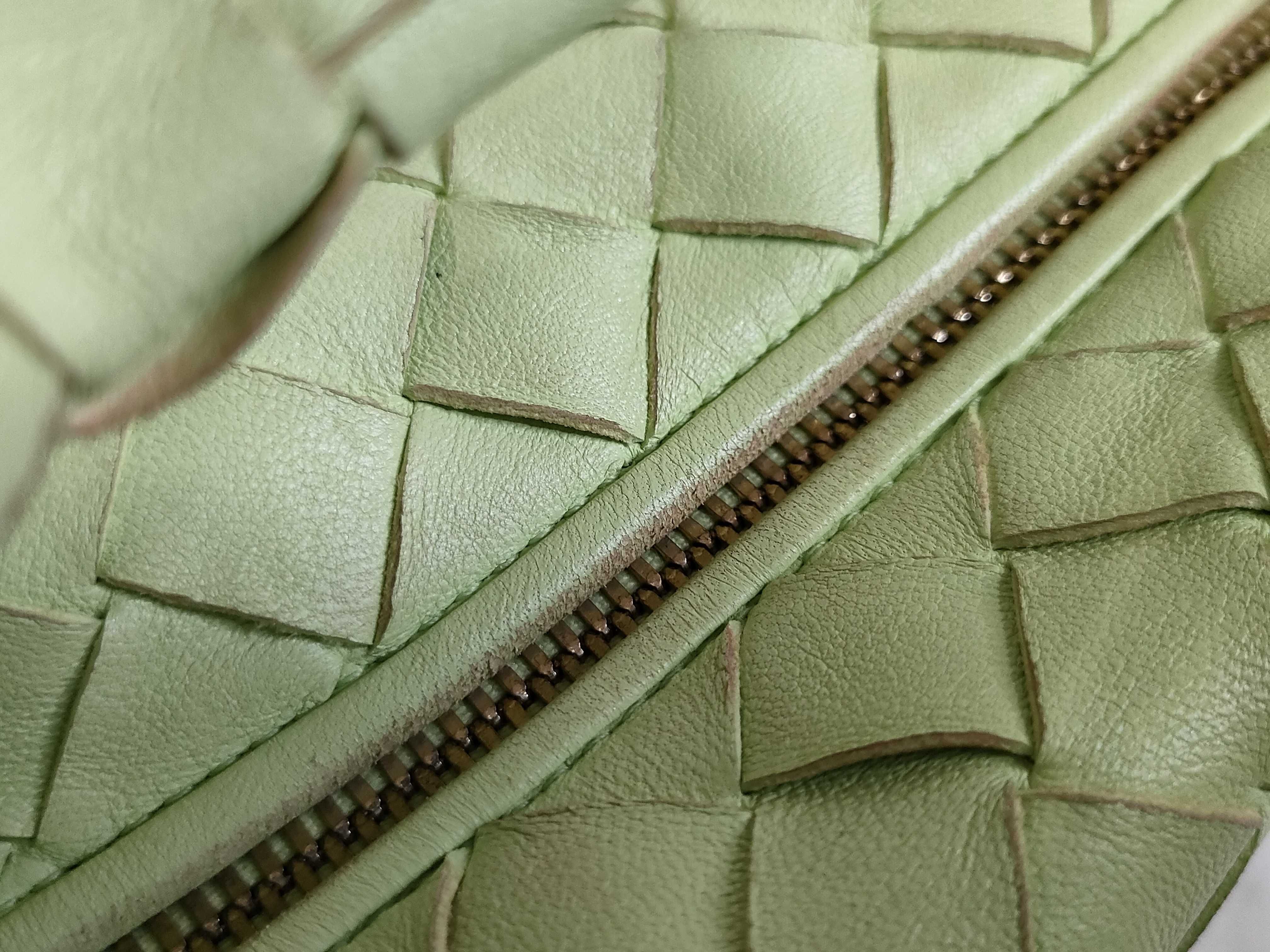 Intrecciato DU- Intrecciato Mini Jodie Leather Handbag Green — view 8