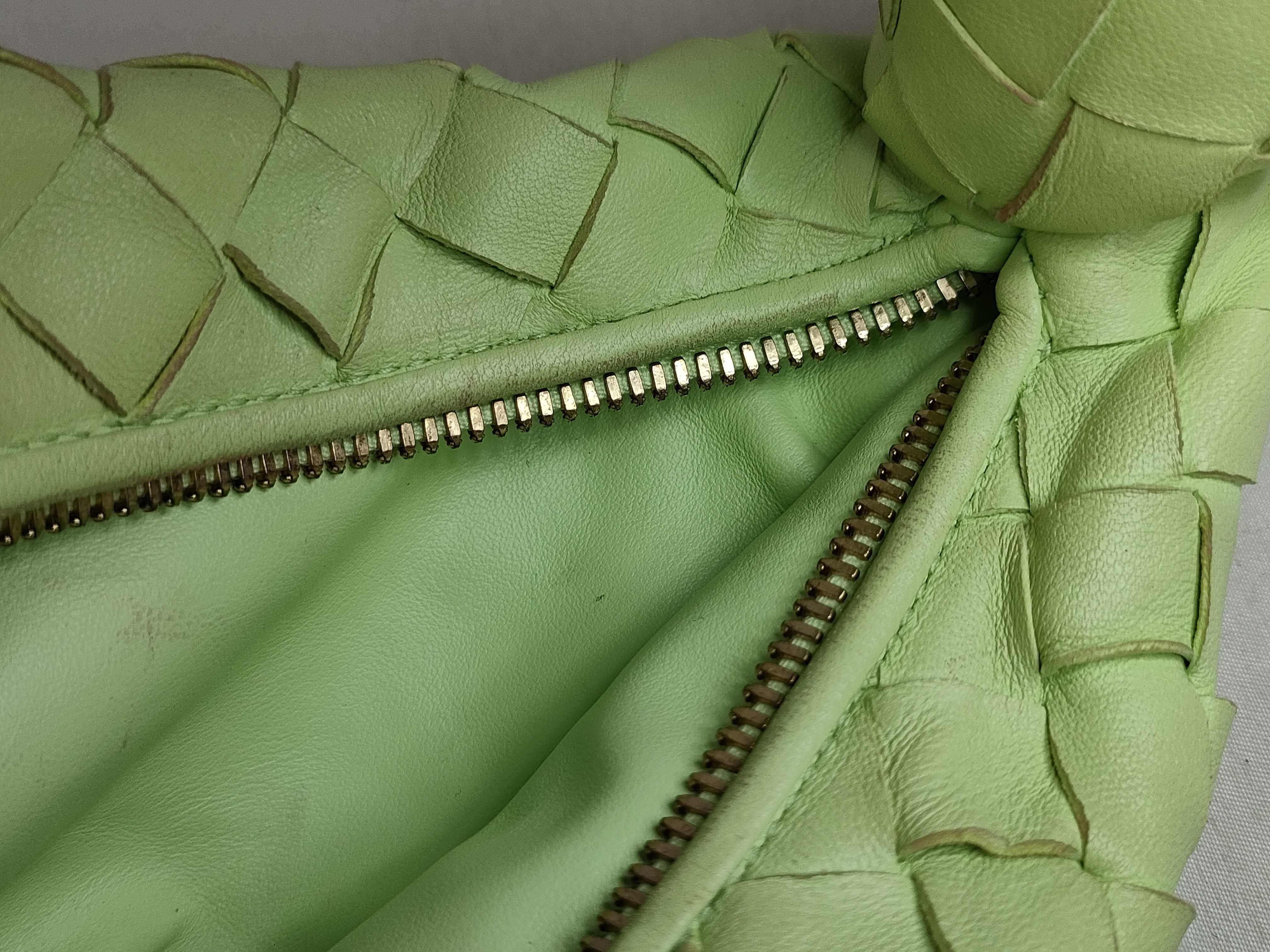 Intrecciato DU- Intrecciato Mini Jodie Leather Handbag Green — view 9
