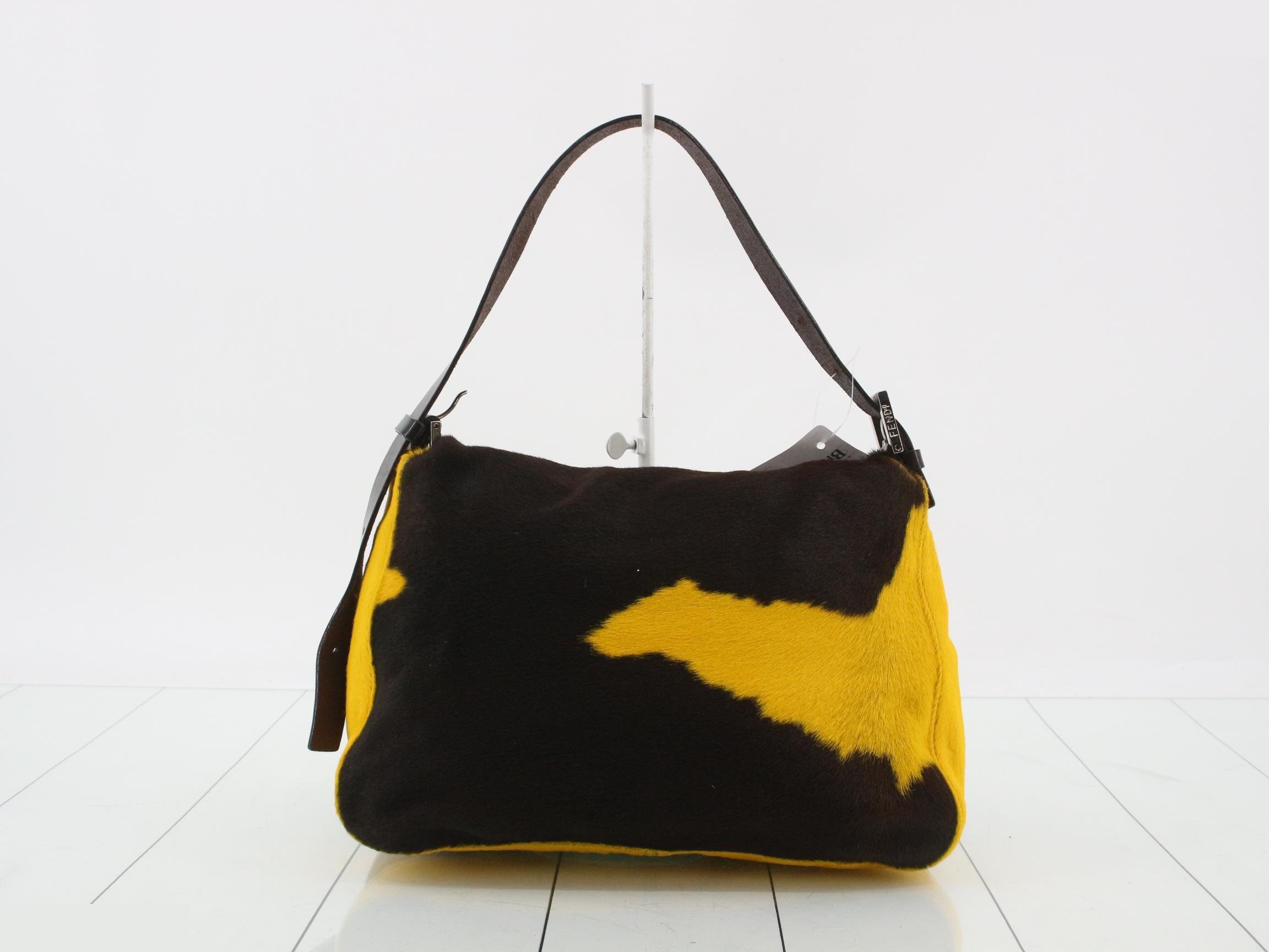 Mamma Baguette Calf Hair Handbag, Bicolor — view 2
