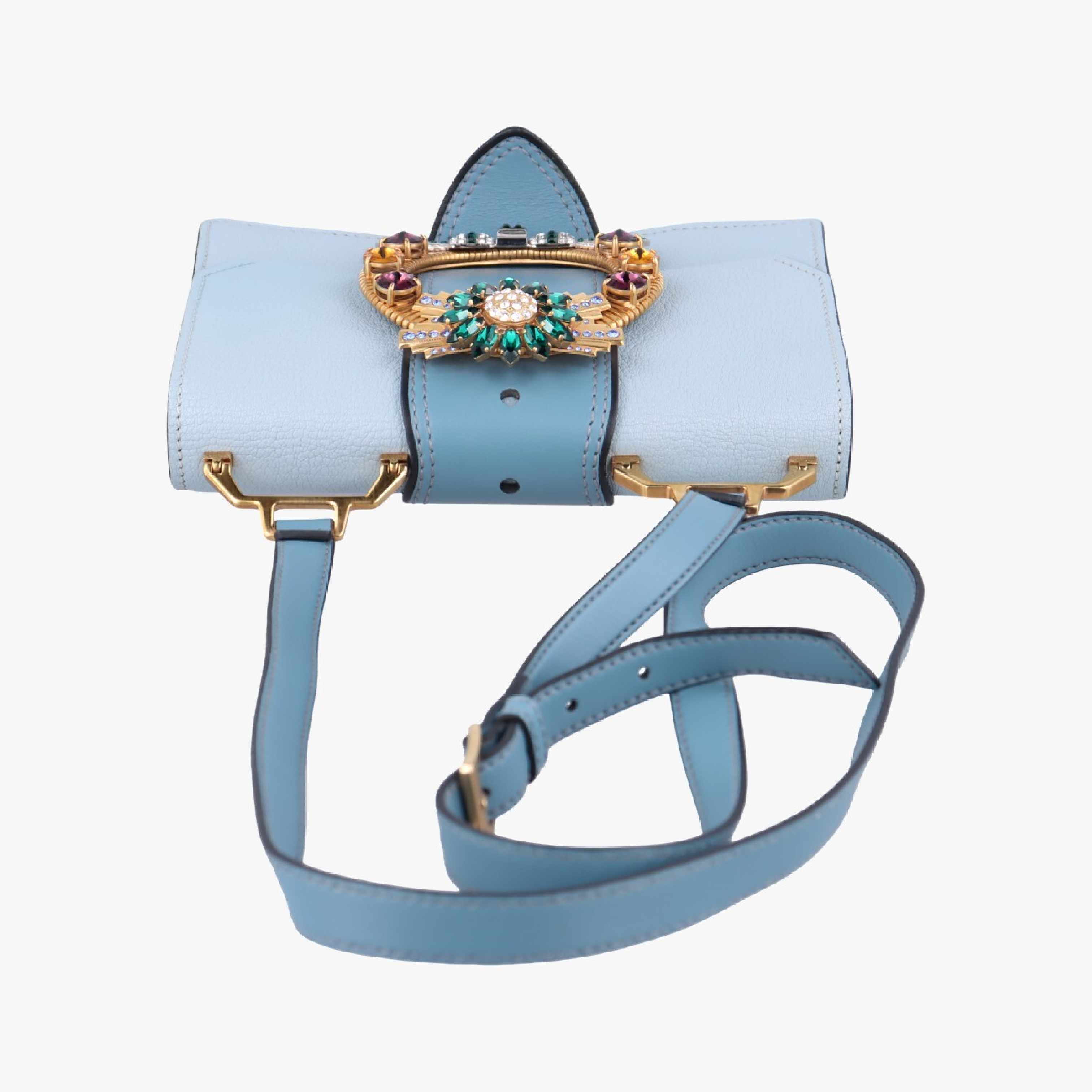 Lady Blue x Multicolor Leather Shoulder Bag 235 — view 5