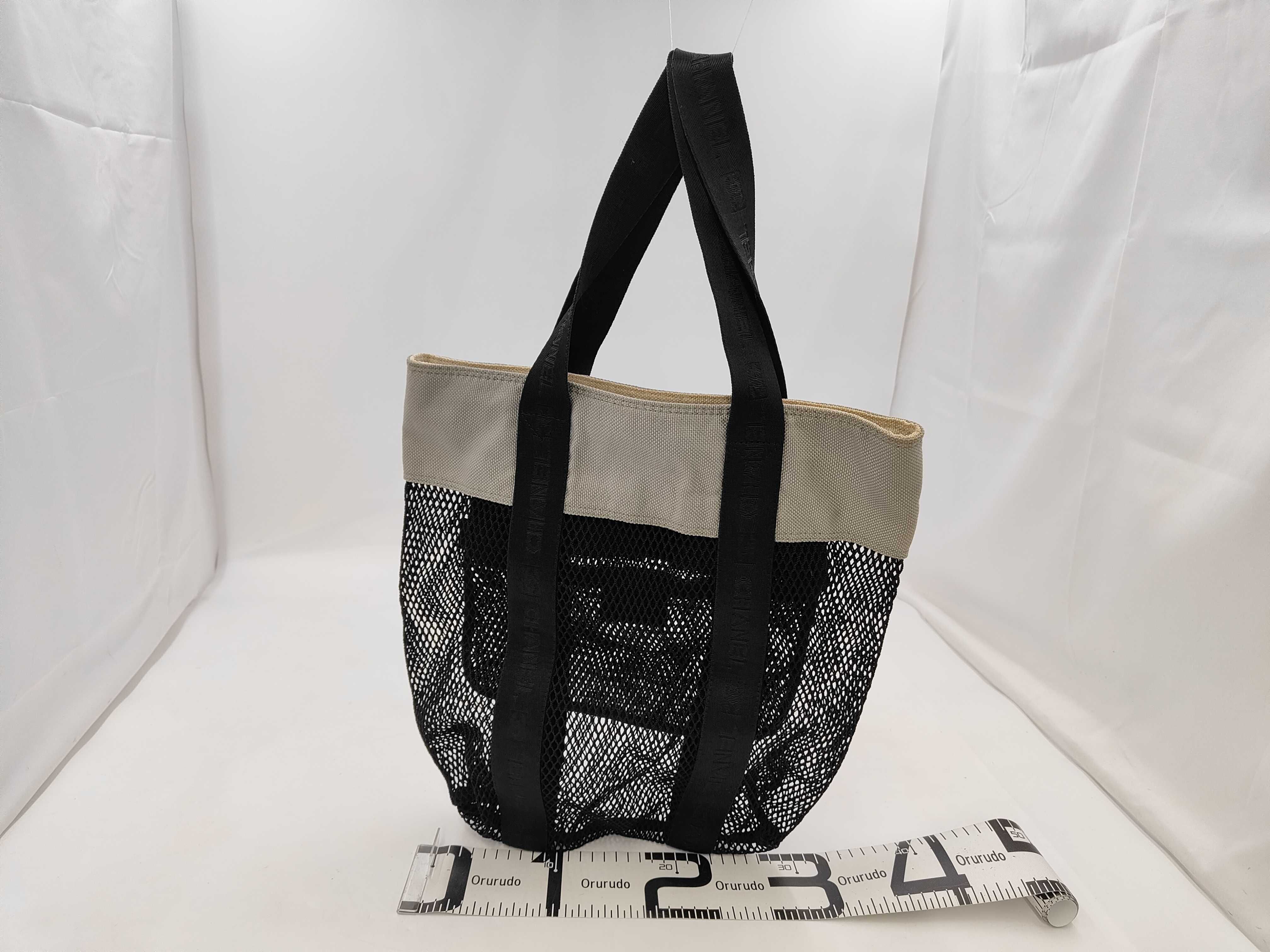FR- Sport Line Nylon x canvas Tote bag Black x Gray Black Metal Fittings Bag — view 2