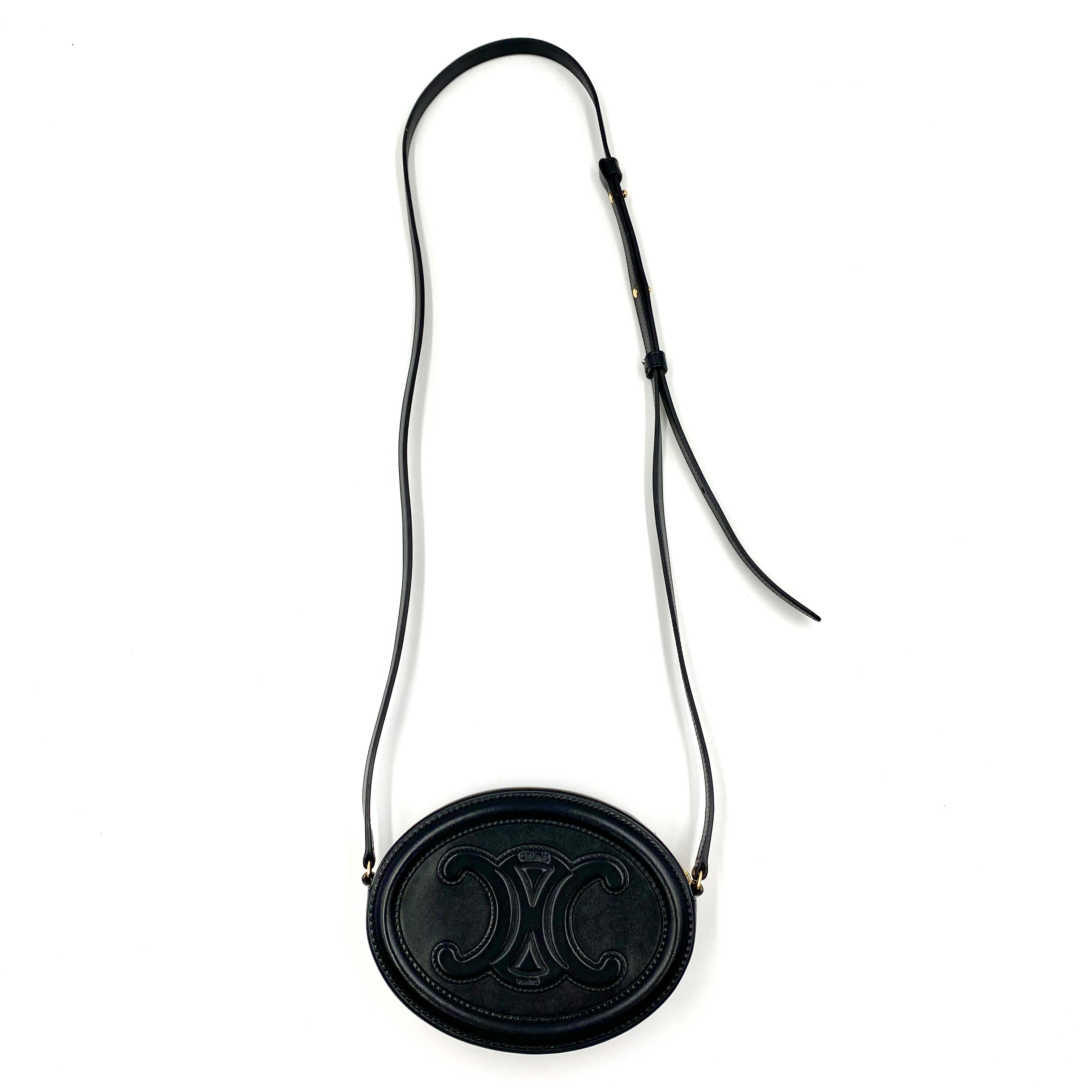 Oval Purse Cuir Triomphe Leather Shoulder Bag — view 2