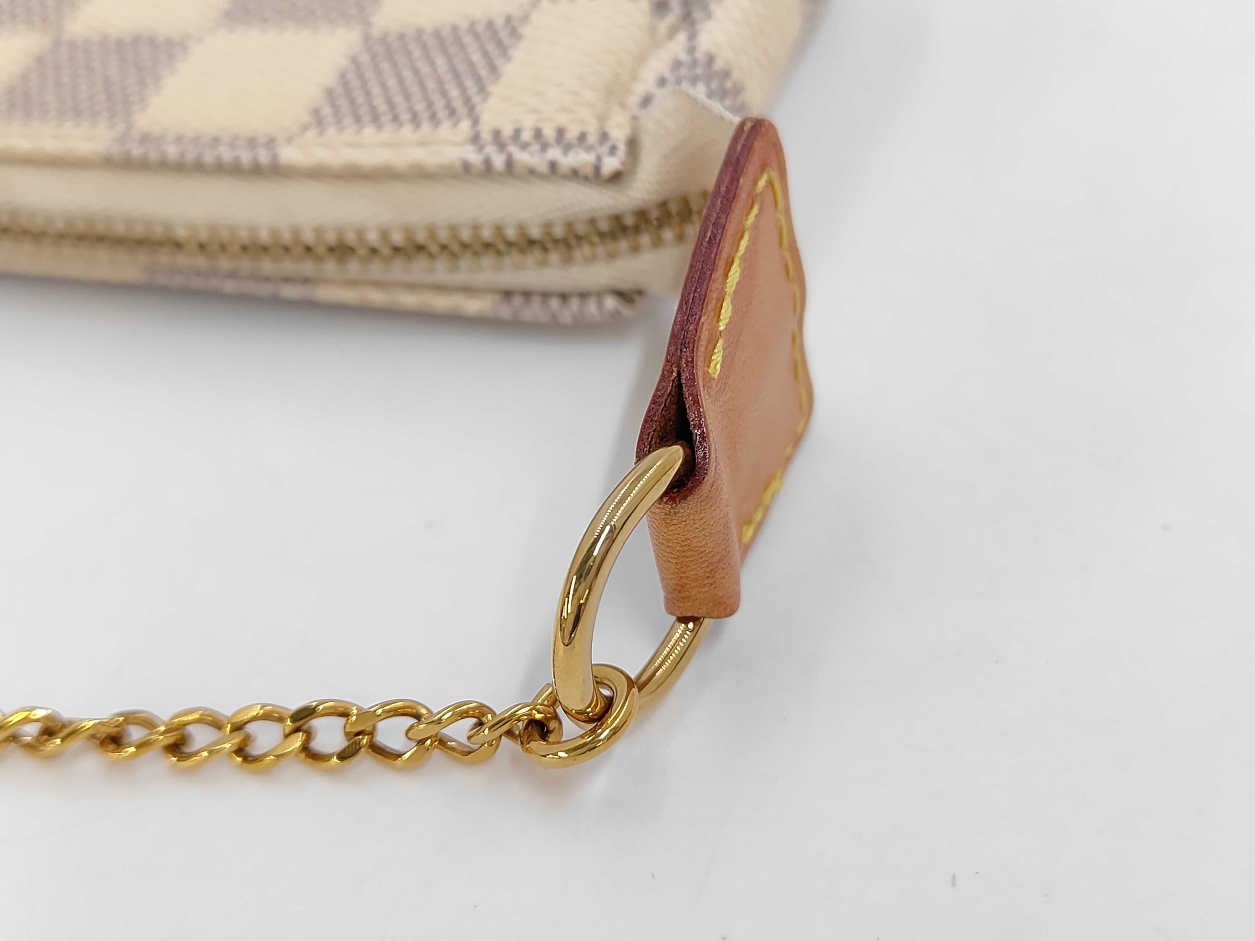 Damier Azur Louis Vuitton N58010 Mini Pochette Accessoires Damier Azur Pouch Handbag Pouch — view 8