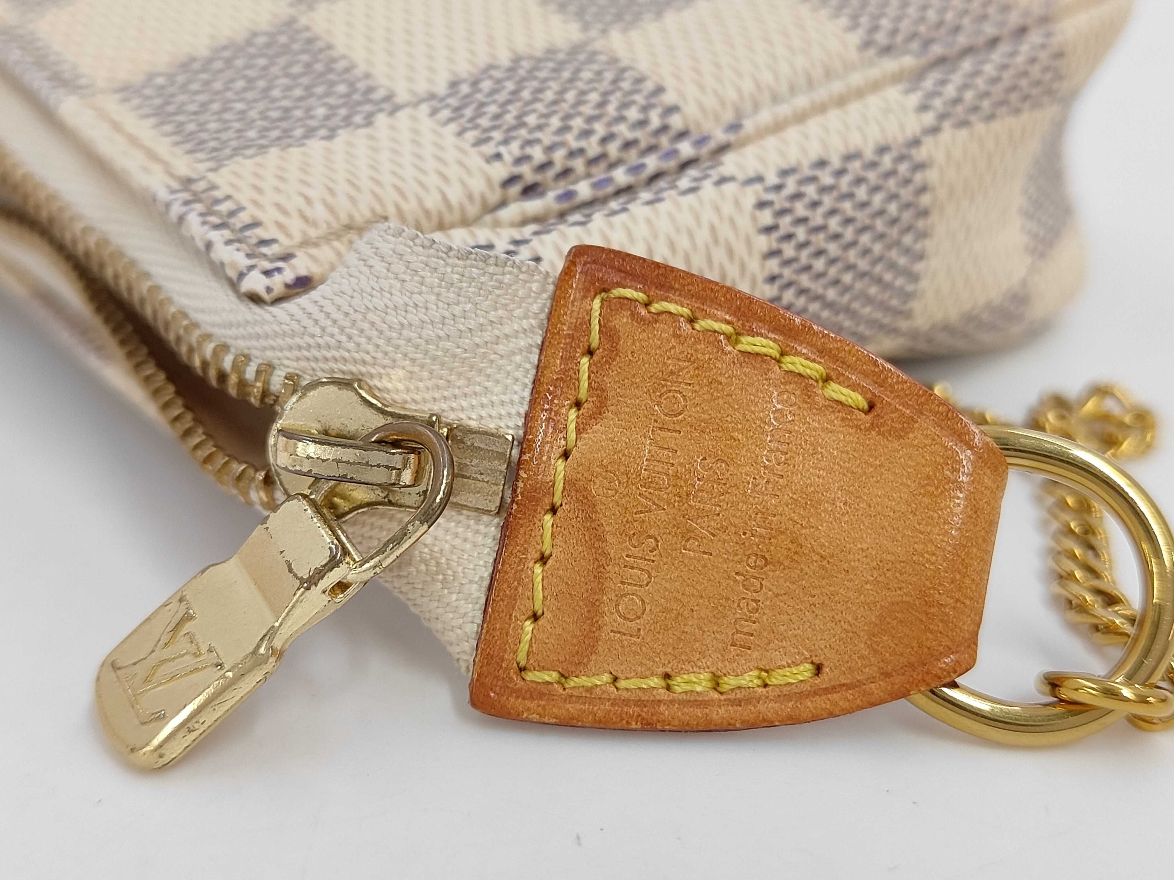 Damier Azur Louis Vuitton N58010 Mini Pochette Accessoires Damier Azur Pouch Handbag Pouch — view 10