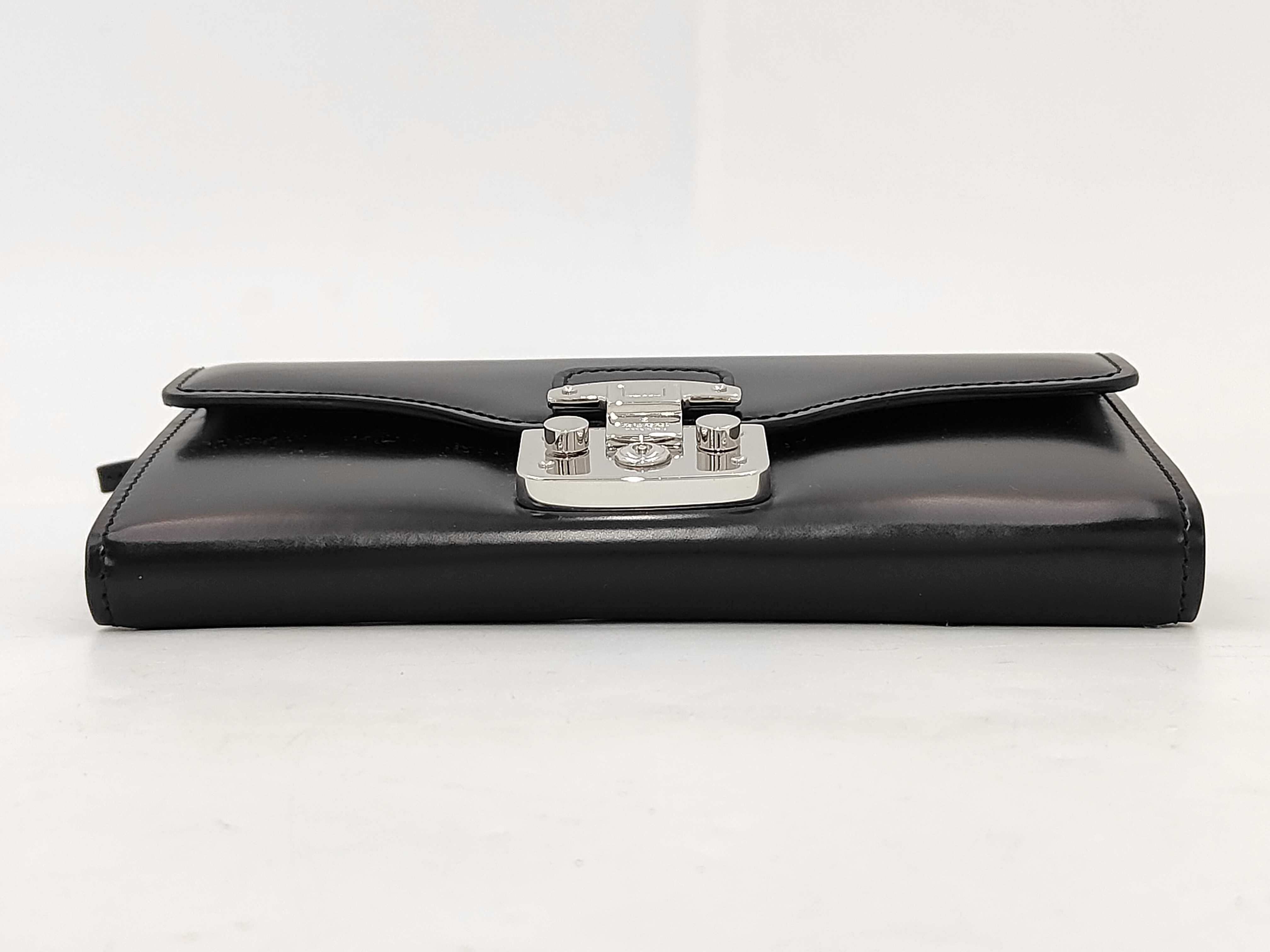 Long Wallet Chain Wallet Leather Black Silver Hardware 331746 0959 Wallet — view 6