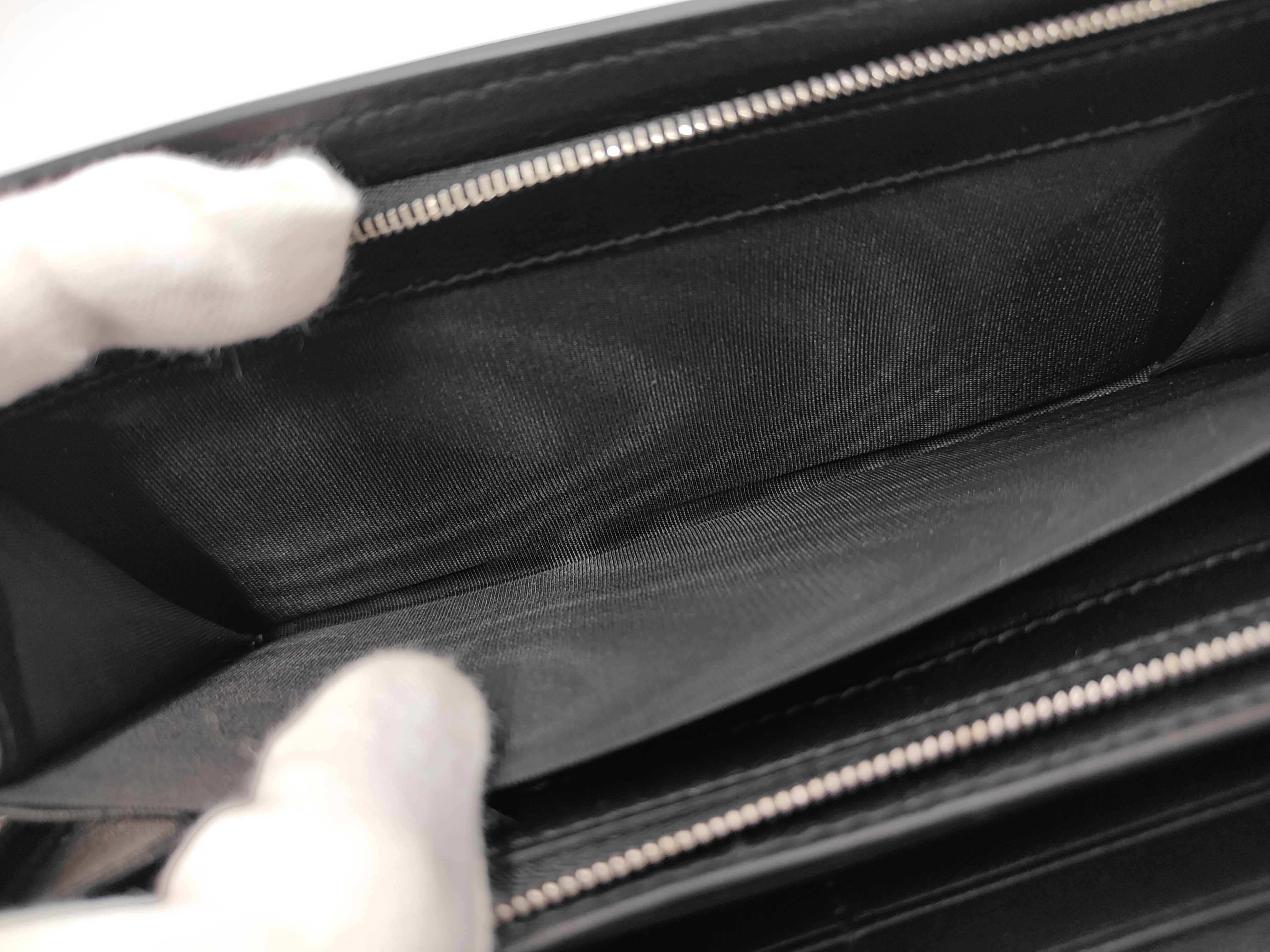 Long Wallet Chain Wallet Leather Black Silver Hardware 331746 0959 Wallet — view 9
